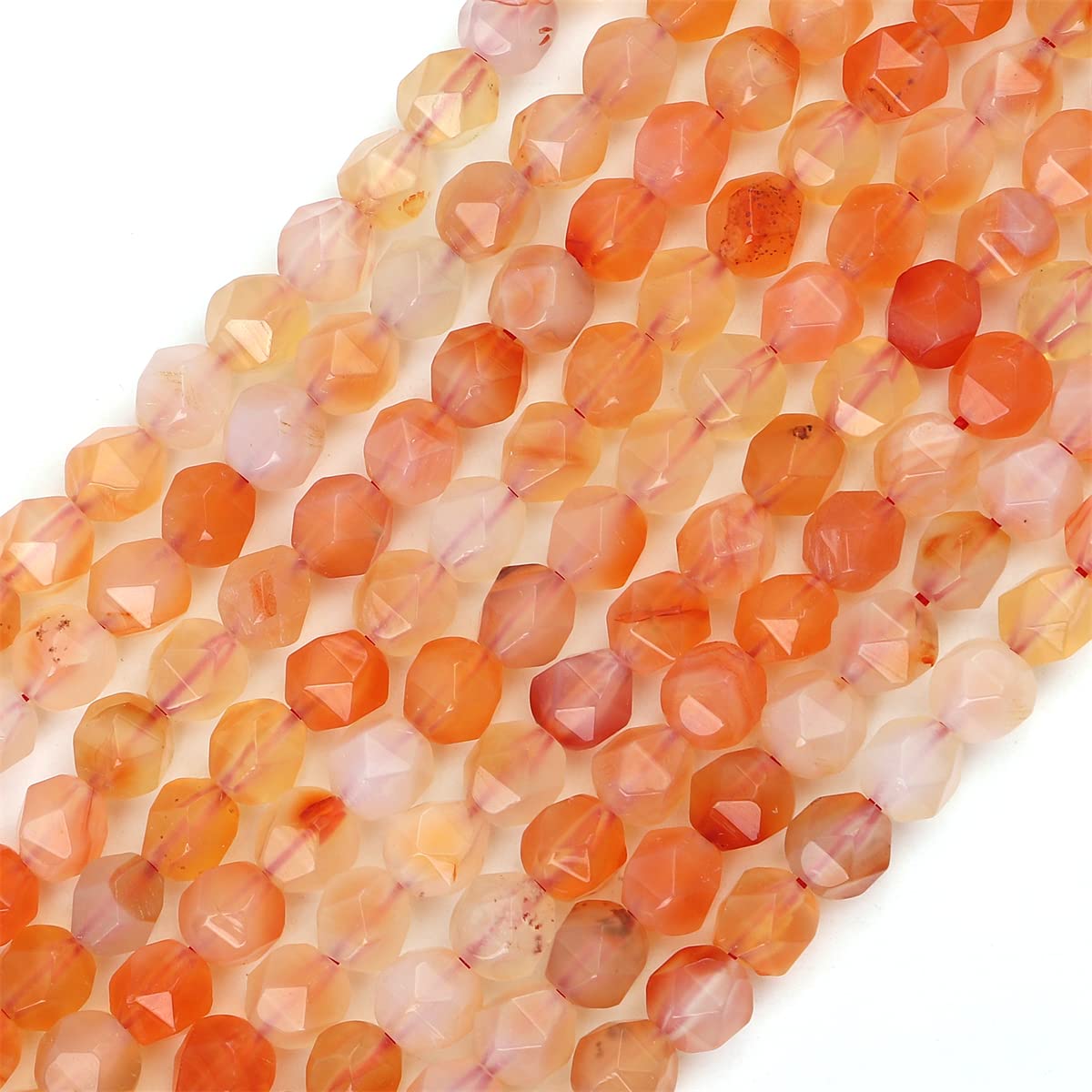 BEADIA Faceted Natural Sunstone Stone Round Beads 8mm 36cm/Strand for Jewelry Making