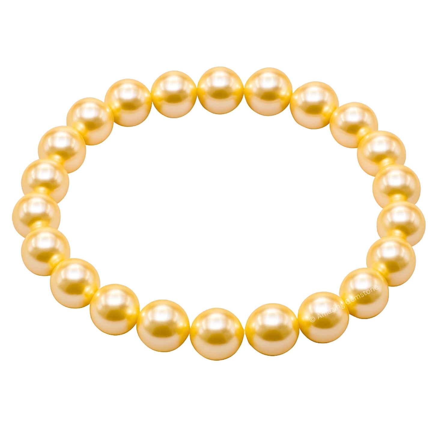 Amazing Gemstone Crystal Bracelet for Women Men's Gifts - Protection Healing Crystal Bracelet - 8mm Gemstone Beaded Stretchable Bracelet Pulseras Para Hombres Mujer Stocking Stuffers Mothers Day Gift (Yellow Pearl)