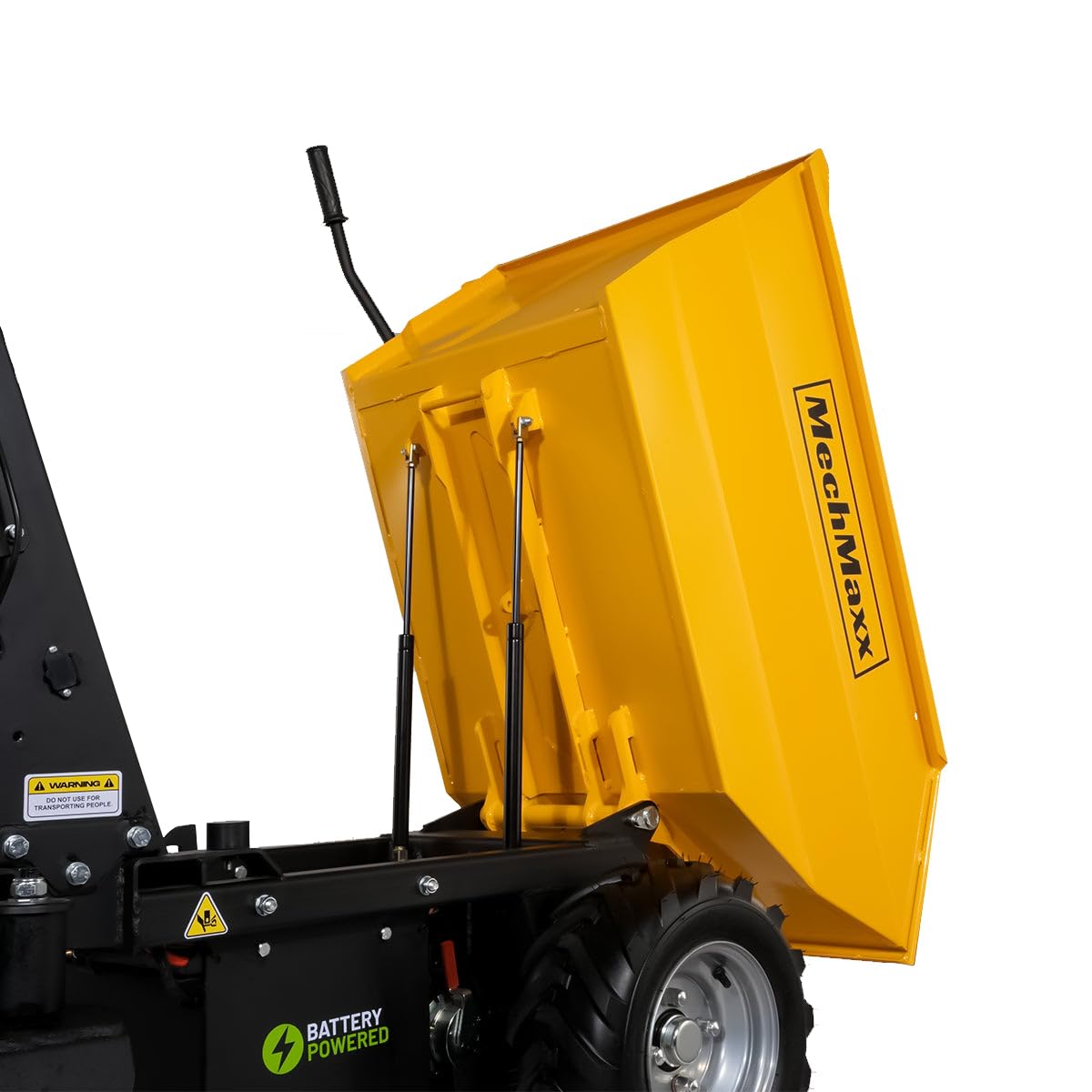 MechMaxx 1100Lbs Loading Battery Powered Barrow Electric Mini Dumper Dump Cart Wheel Barrow, with 30W Light, 1000W 48V Brushless DC Motor, LED Display Screen, Model E50 (Yellow)