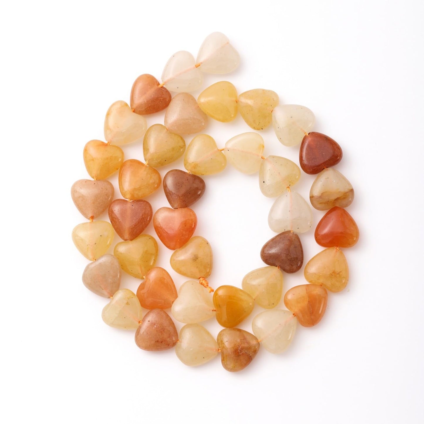 Natural Heart Shaped Yellow Aventurine Stone Beads 10mm Loose Crystal Healing Beads for DIY Necklace Bracelet Making Gemstone Craft Supplies