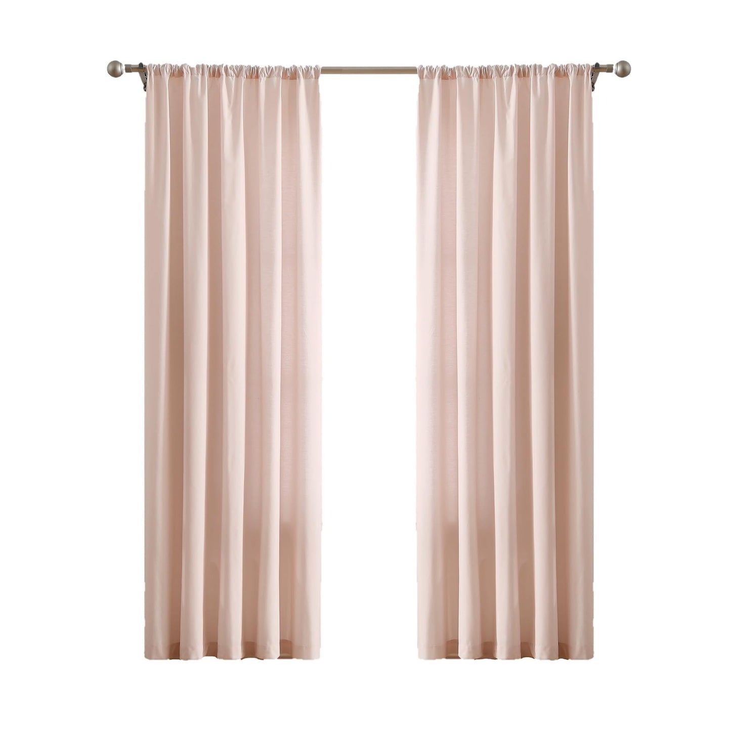 CANNON Solid Cotton Percale Blush 50x84 Window Curtain Pair, Solid Color Themed, Oeko-TEX Certified Confidence
