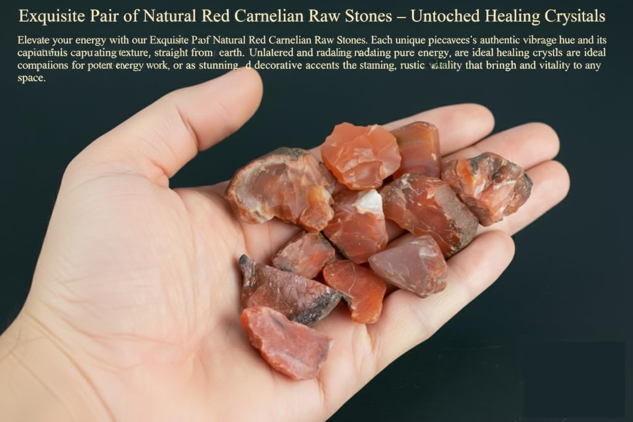 Healing Crystal Stones, 1.25-2.0" Large Reiki Healing Gemstones Natural Tumbled Polished Stones for Energy Witchcraft Therapy Meditation Pack 2 (Carnelian)