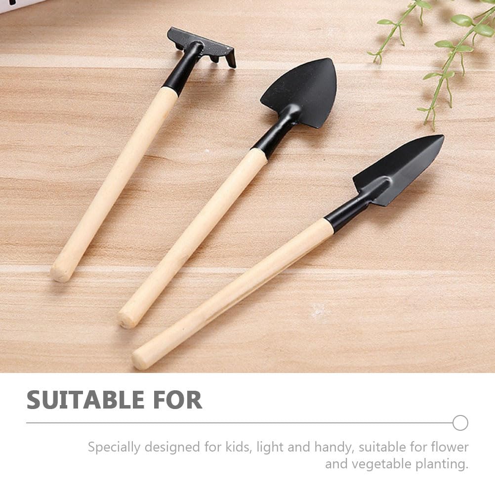 GANAZONO 8 Sets Mini Gardening Tools Portable Garden Hand Tools Set Miniature Gardening Rake Trowel and Shovel for Bonsai Succulents Herbs Planting