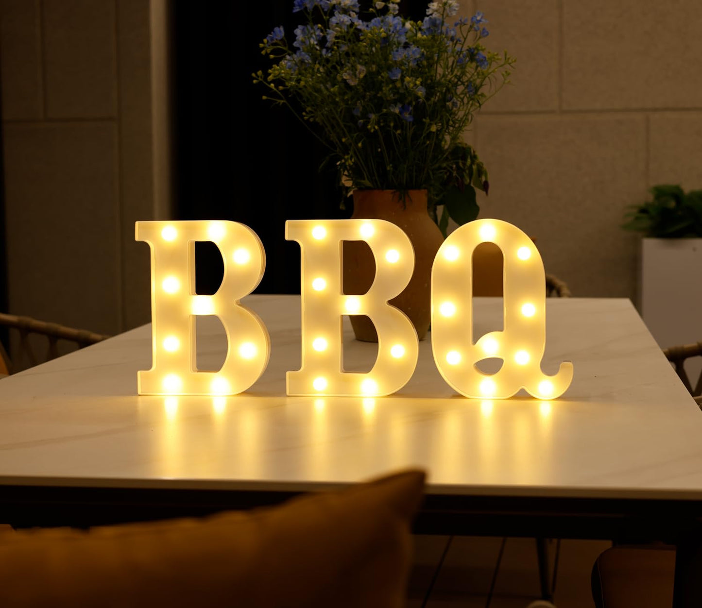 DyingSwan Small Led Marquee Letters, Light Up Letters, 8.58 Inch Led Letter Lights, Battery Powered Lighted Sign for Table, Party, Birthday, Christmas Decor (Letter B)