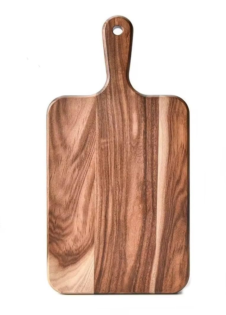 Charcuterie Board, Wood Serving Board/Small Wooden Cutting Board, Beginner & Kid Friendly- Durable with Grip Handle For Meat, Veggies, Cheeses and Fruit- House Warming Kitchen Gift/Gift for Foodies.