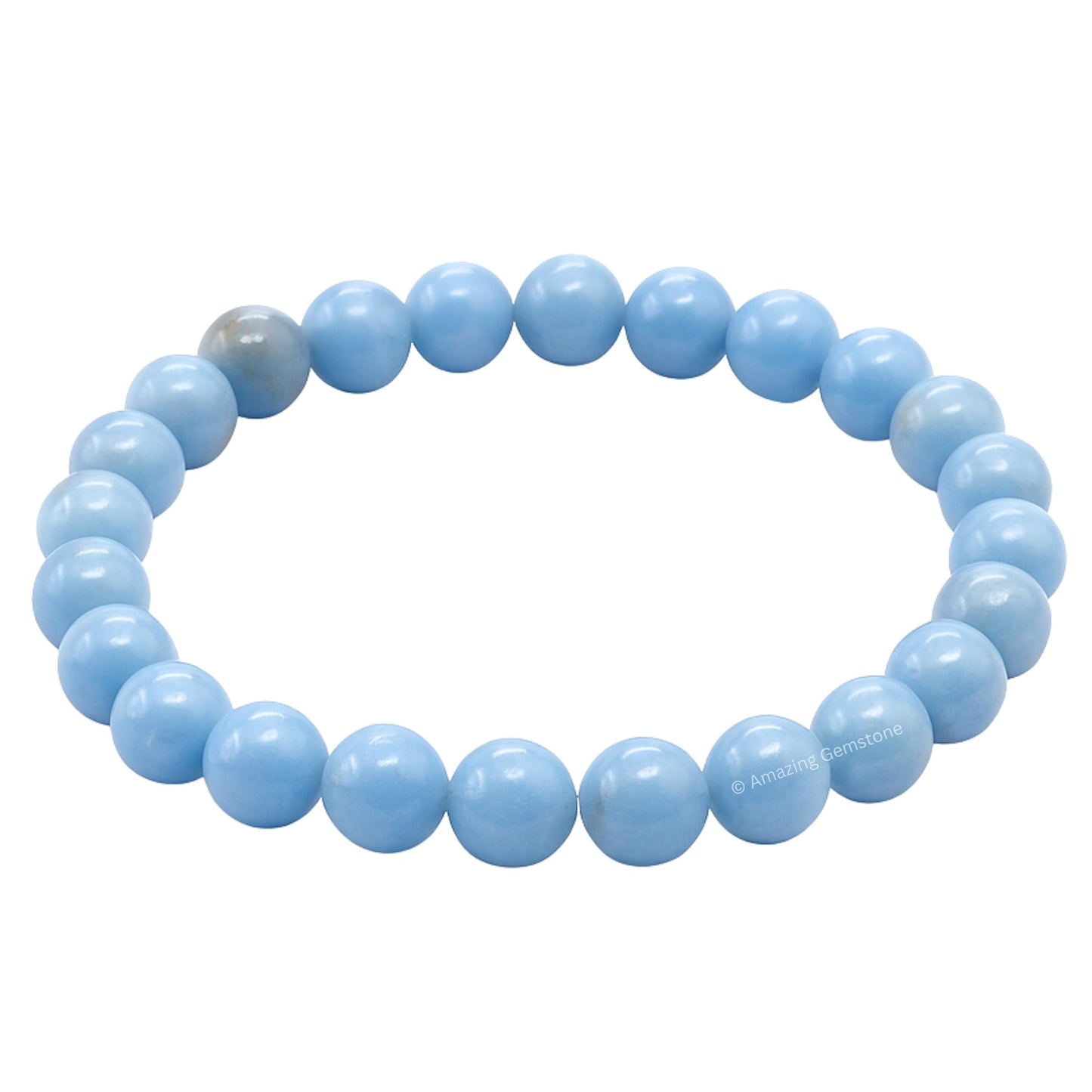 Amazing Gemstone Crystal Bracelet for Women Men's Gifts - Protection Healing Crystal Bracelet - 8mm Gemstone Beaded Stretchable Bracelet Pulseras Para Hombres Mujer Stocking Stuffers Mothers Day Gift (Angelite)