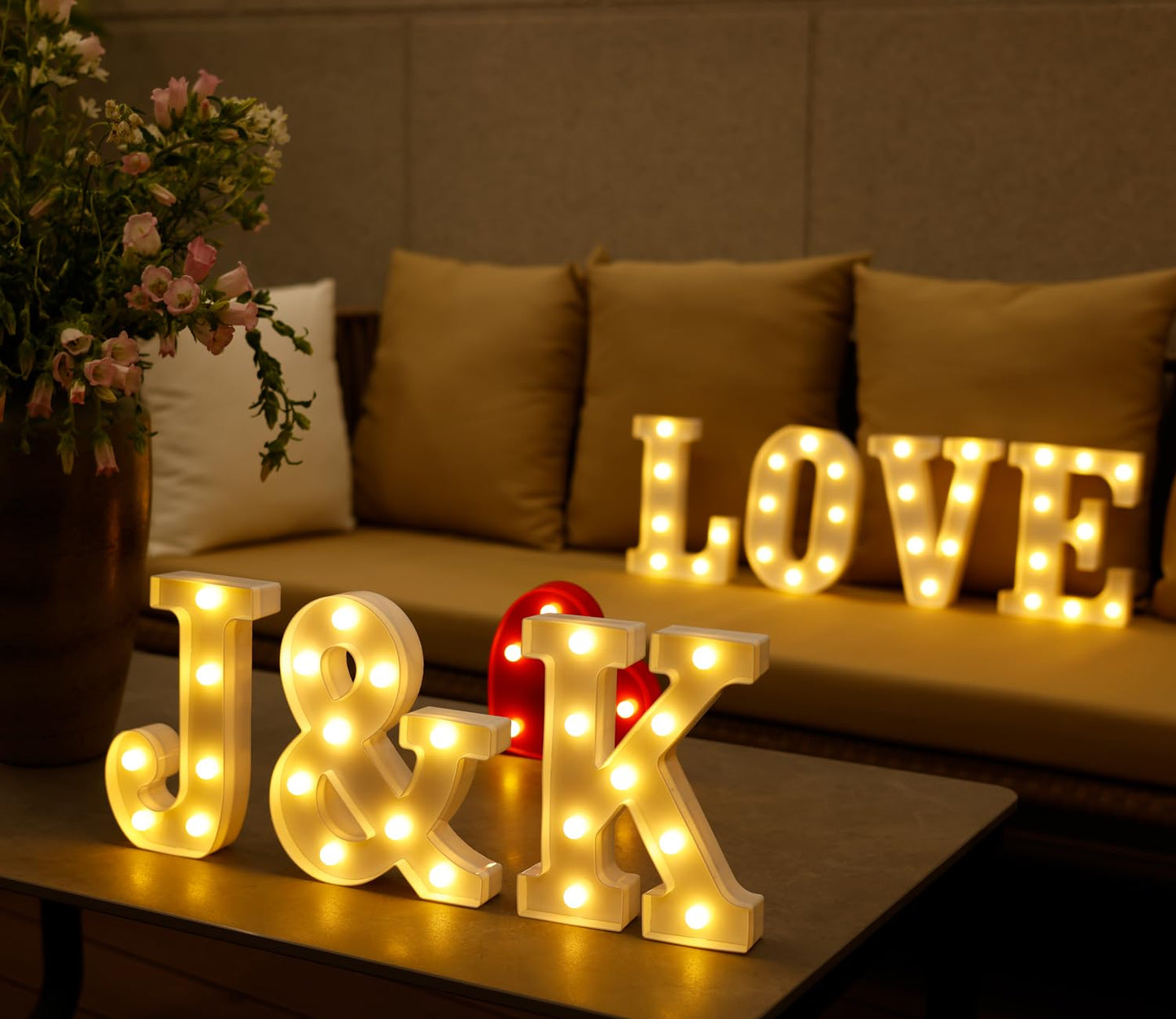 DyingSwan Small Led Marquee Letters, Light Up Letters, 8.58 Inch Led Letter Lights, Battery Powered Lighted Sign for Table, Party, Birthday, Christmas Decor (Letter L)
