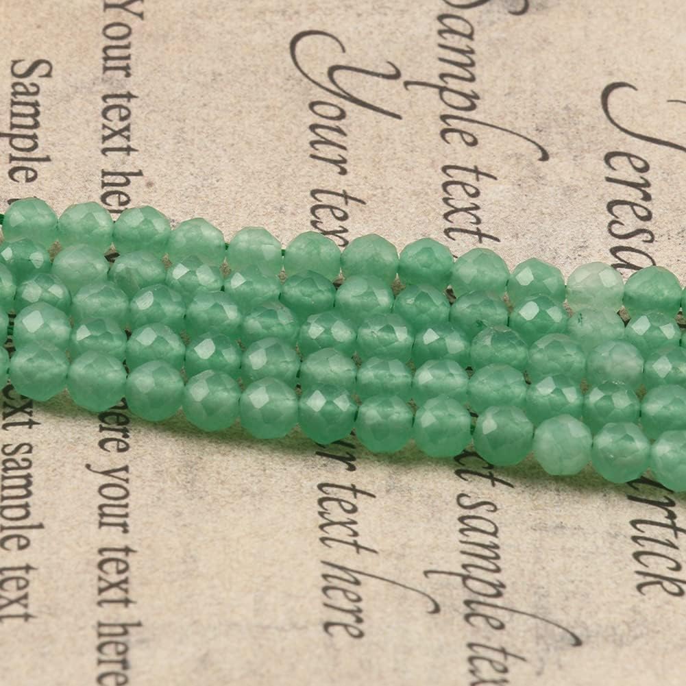 Song Xi 120pcs 3mm Natural Green Aventurine Gemstone Beads Faceted Round Loose Stone Beads for Jewelry Making (1 Strand)