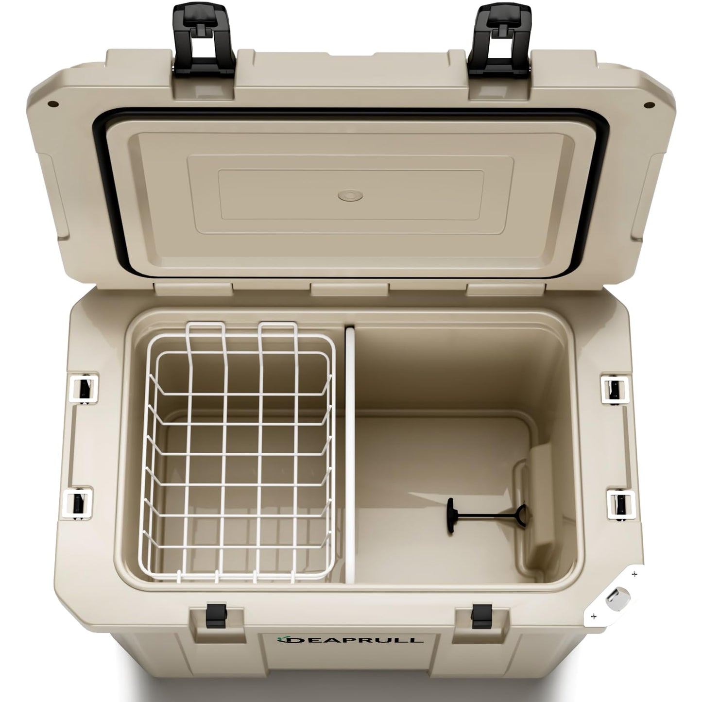 60 Quart Hard Cooler, Insulated Ice Chest Box Holds Ice for up to 6 Days, Portable Cooler with Nylon Rope Handles, Cup Holders, Double Latches for Camping Drink, Beach, Picnic, Fishing, Boat, Barbecue