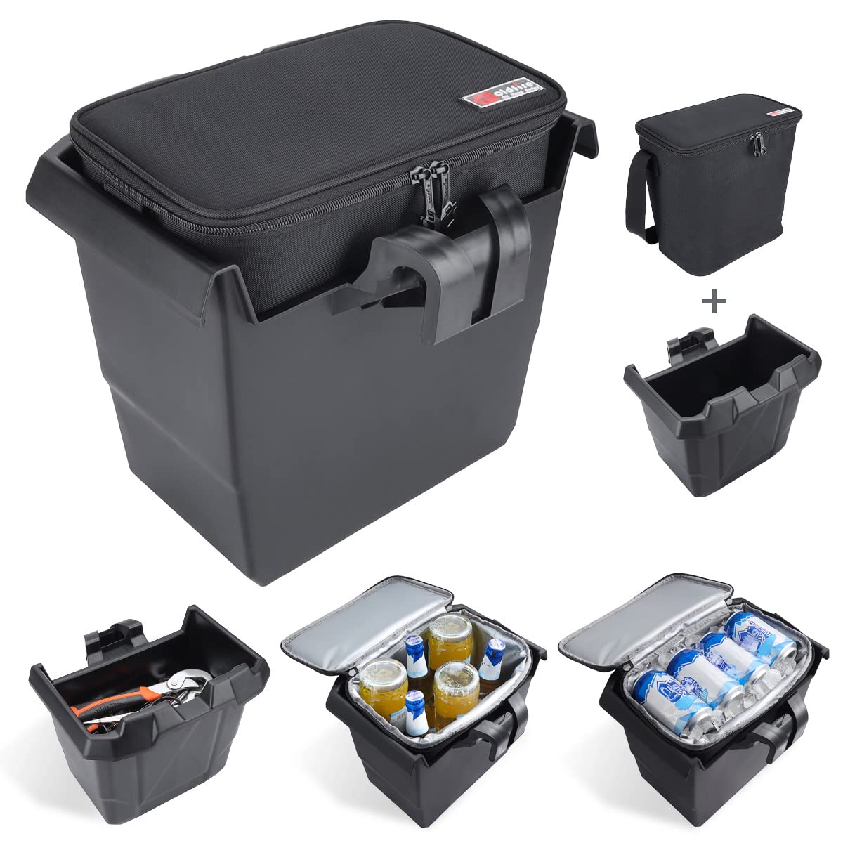 FIASRAC for Defender Center Underseat Storage Bin+Portable Ice Chest Cooler, Compatible with Can Am Defender/Defender Max 2016-2026 Replace OEM #715003446