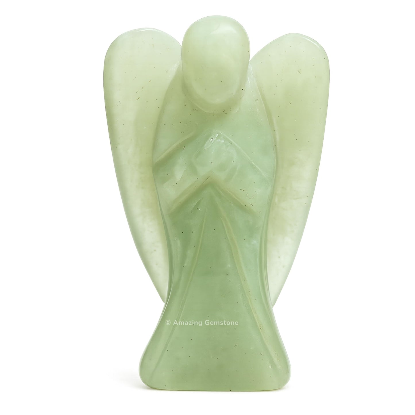 Amazing Gemstone Green Aventurine Angel - Green Aventurine Crystal Angel and Pocket Guardian Angel Crystal Figurines (3 inches)