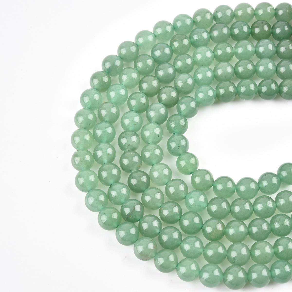 10mm Natural Green Aventurine Bead Round Semi Precious Gemstone Loose Beads for Jewelry Making 15"(35-38pcs/strand)