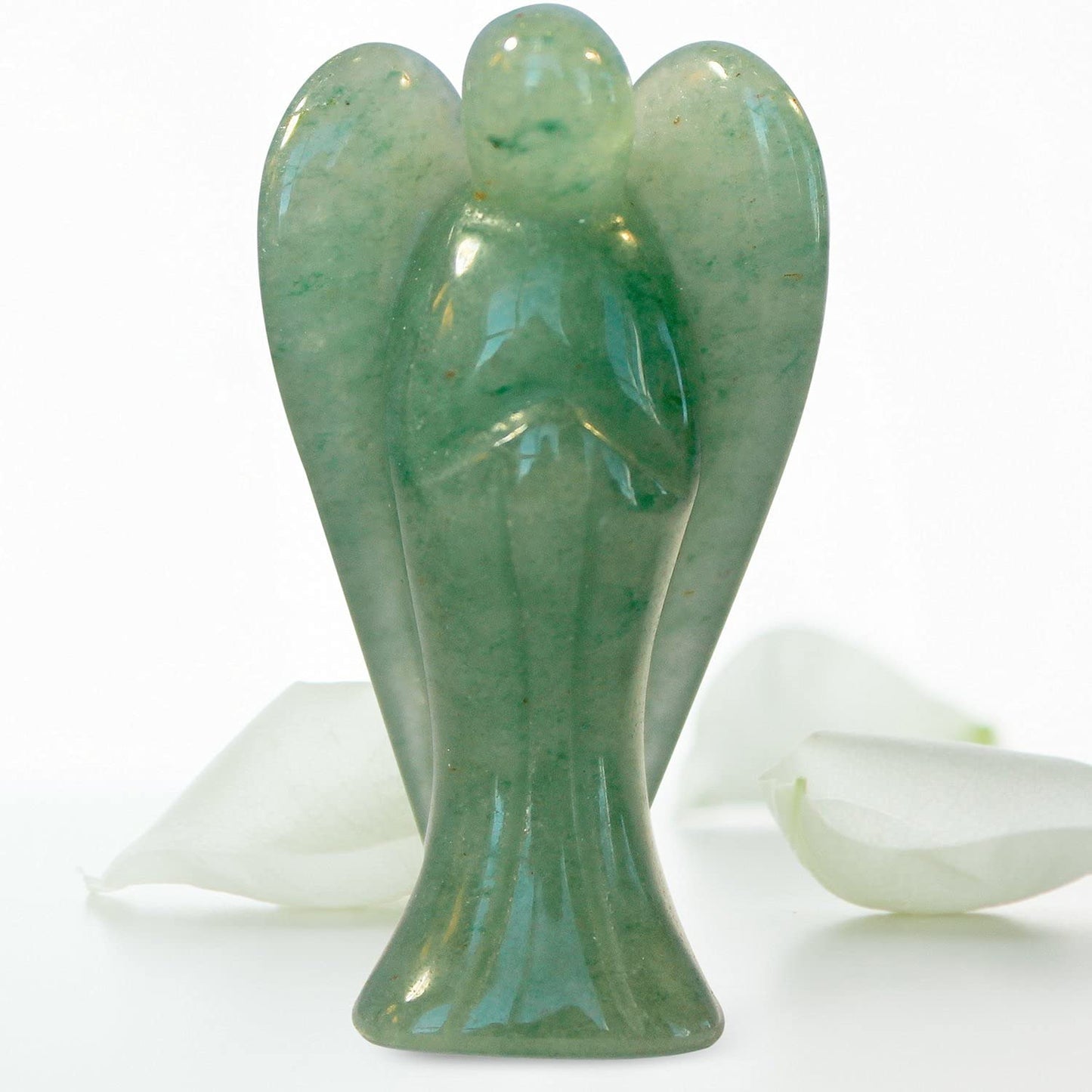 Earth Therapy Original Pocket Guardian Angel with Serenity Prayer Card - Green Aventurine Healing Stone Figurine - Bless Yourselves and Your Loved Ones