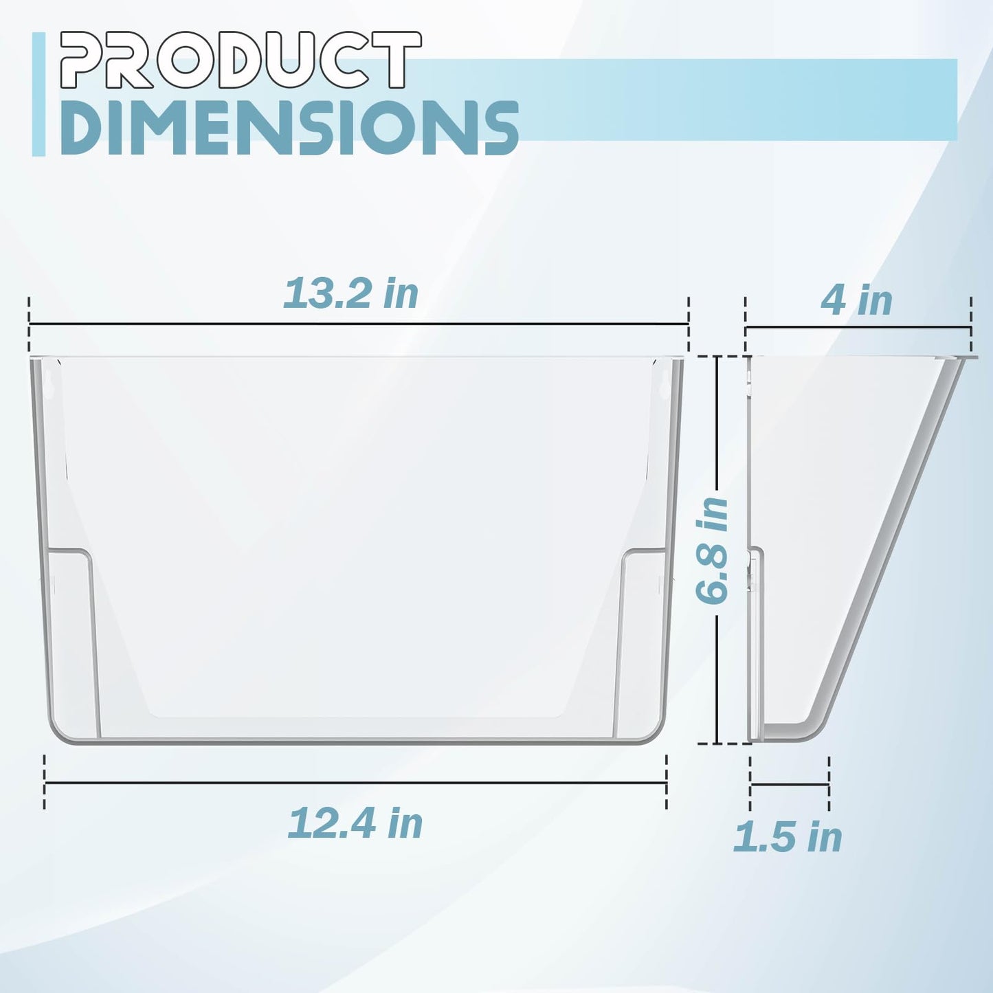 Gawerk Clear Acrylic Single Pocket, Plastic Hanging Wall Mount File Holder for Office Home (Clear, 4 Pack)