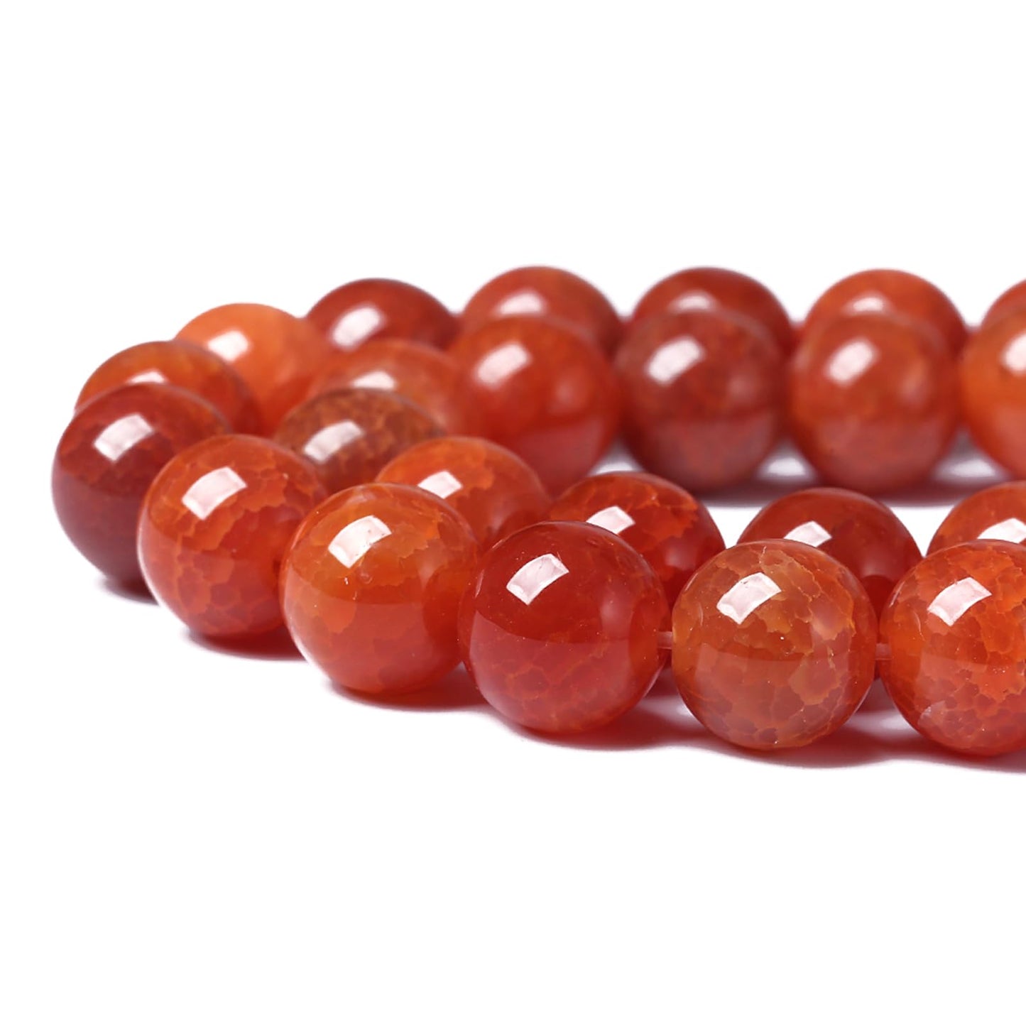 10mm 36pcs Natural Red Dragon Vein Agate Stone Beads for Jewelry Making Energy Healing Round Beads DIY Bracelet Necklace Accessories 15" (10mm, Red Dragon Vein Agate)