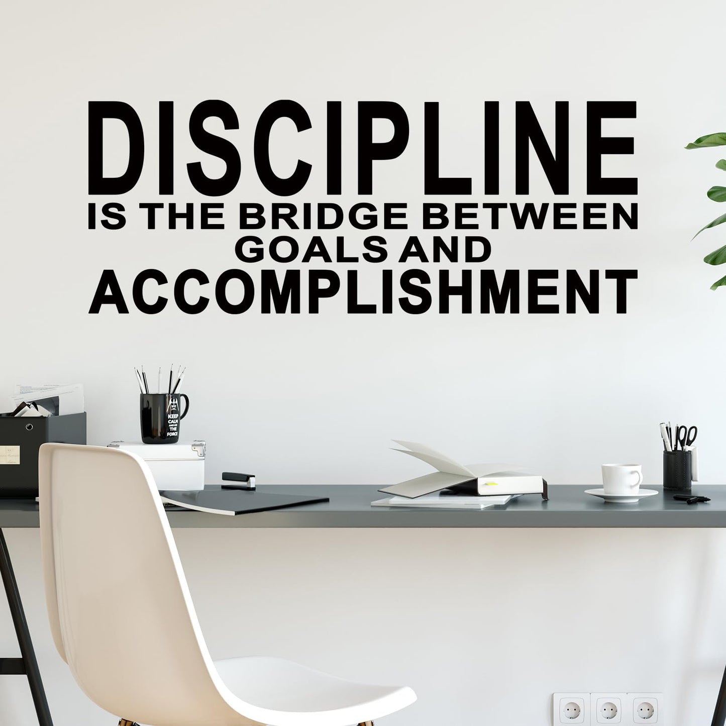 Motivational Quotes Wall Stickers for Office: Gym Inspirational Positive Vinyl Art Wall Decals for Bedroom Classroom School - Discipline 23" X 9"