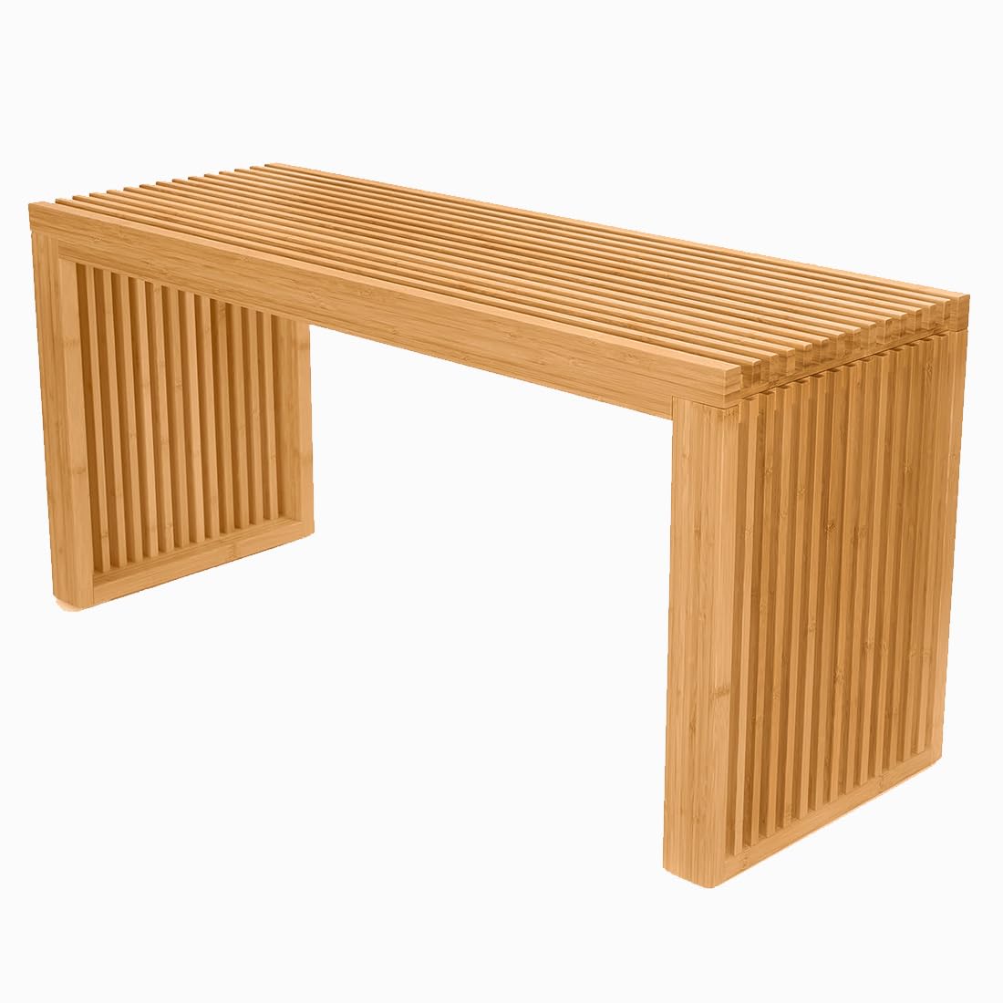 APRTAT Bamboo Dining Bench, 35 inch Farmhouse Decor Indoor Kitchen Table Bench, Entryway Shoe Rack Bench Solid Bamboo Benches for Living Room, Hallway, Bedroom, Bathroom