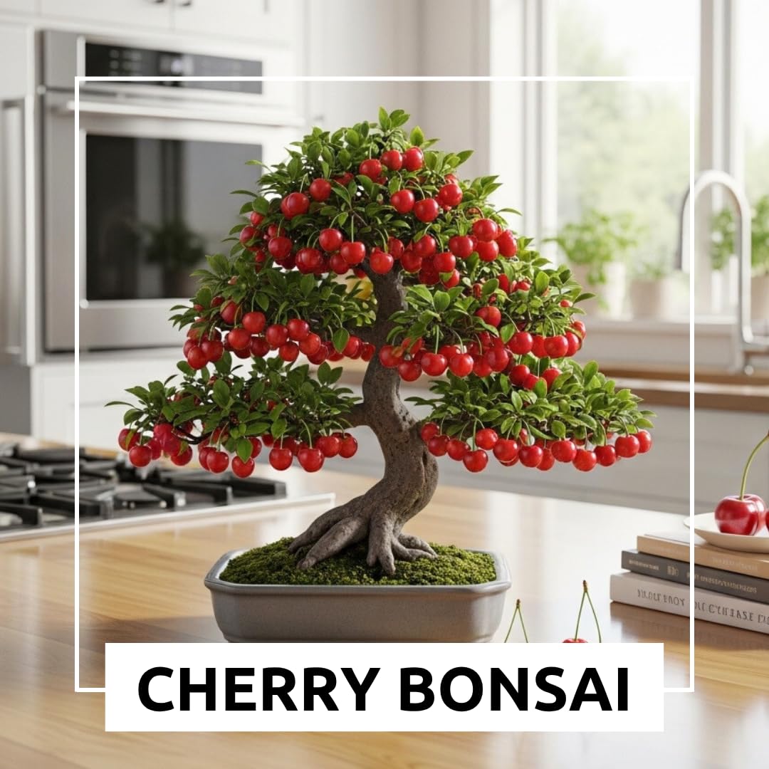 20 Bonsai Dwarf Cherry Tree Seeds | Indoor or Outdoor Fruit Tree | Made in USA, Ships from Iowa