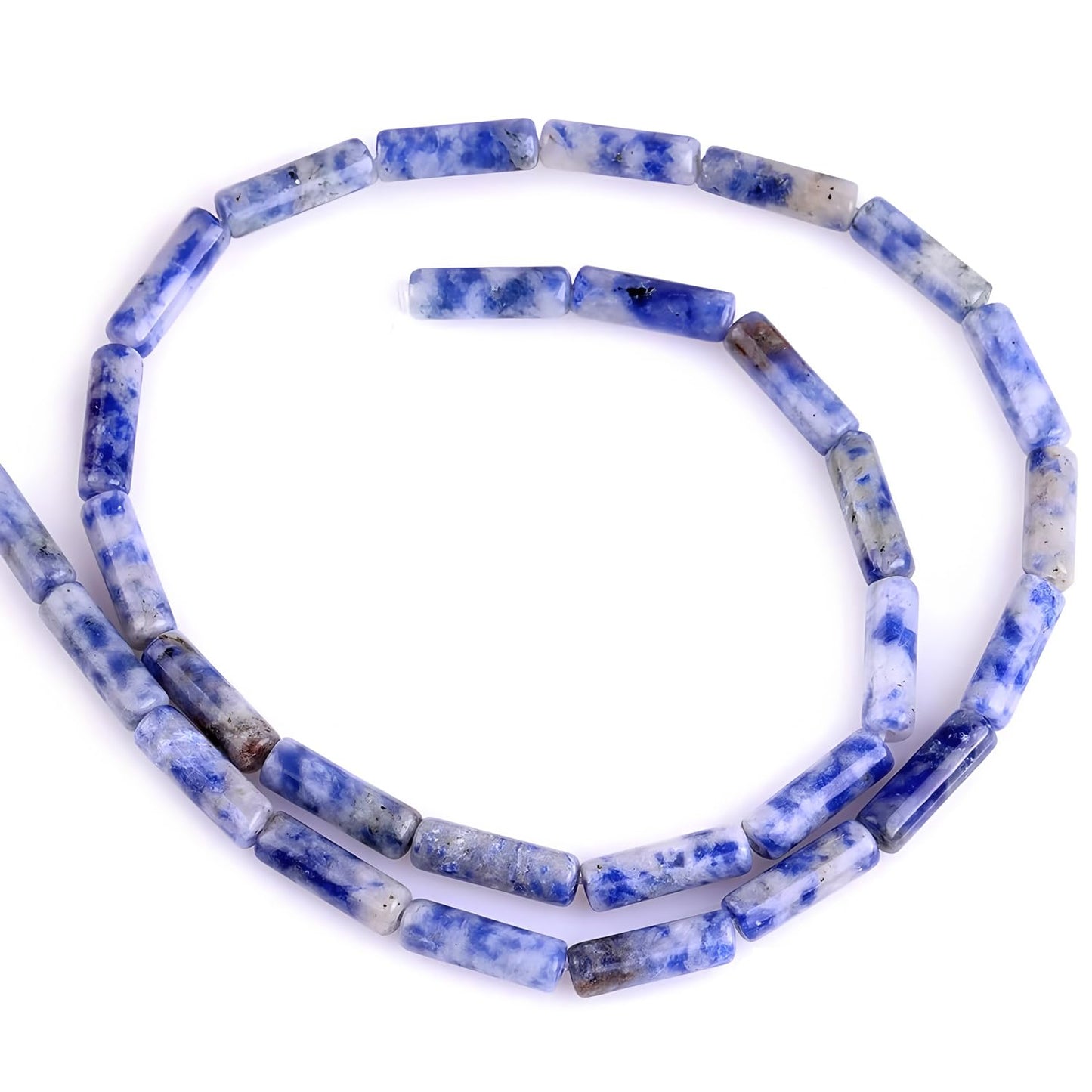 HAAMIIQII Natural Blue Sodalite Tube Beads 13x4mm Column Stone Cylinder Gemstone Loose Beads for Jewelry Making Strand 15 Inch (28-29pcs)
