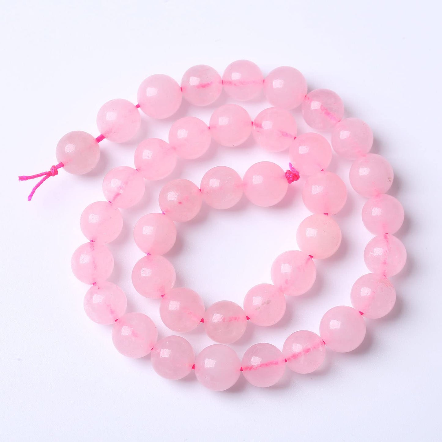45PCS 8MM Beads Natural Rosestone Pink Crystal Quartz Gemstones for Jewelry Making DIY 15Inches