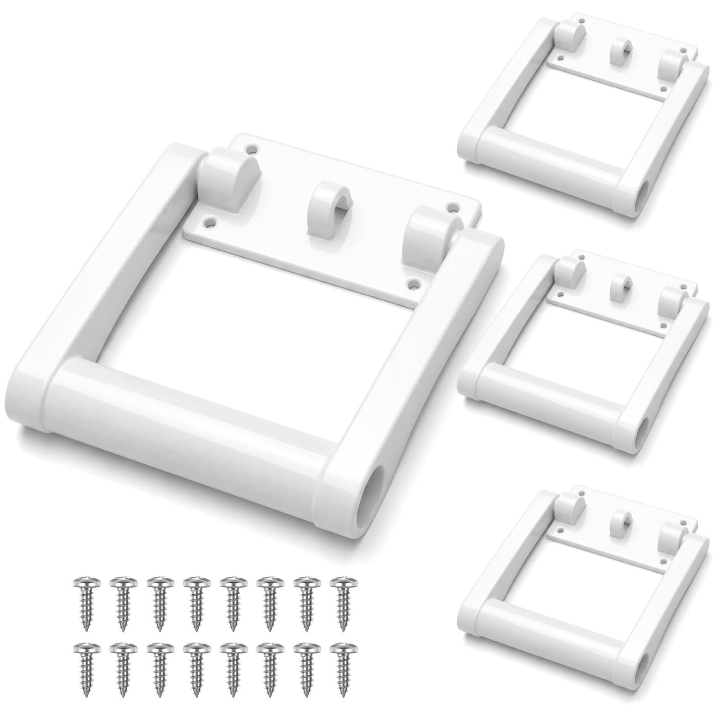 Wonderjune 4 Pcs White Cooler Replacement Handles Parts Compatible with Igloo 21023 for 25-72 and 90-100 qt Coolers Plastic Cooler Accessories Kits (90-100 Qt)