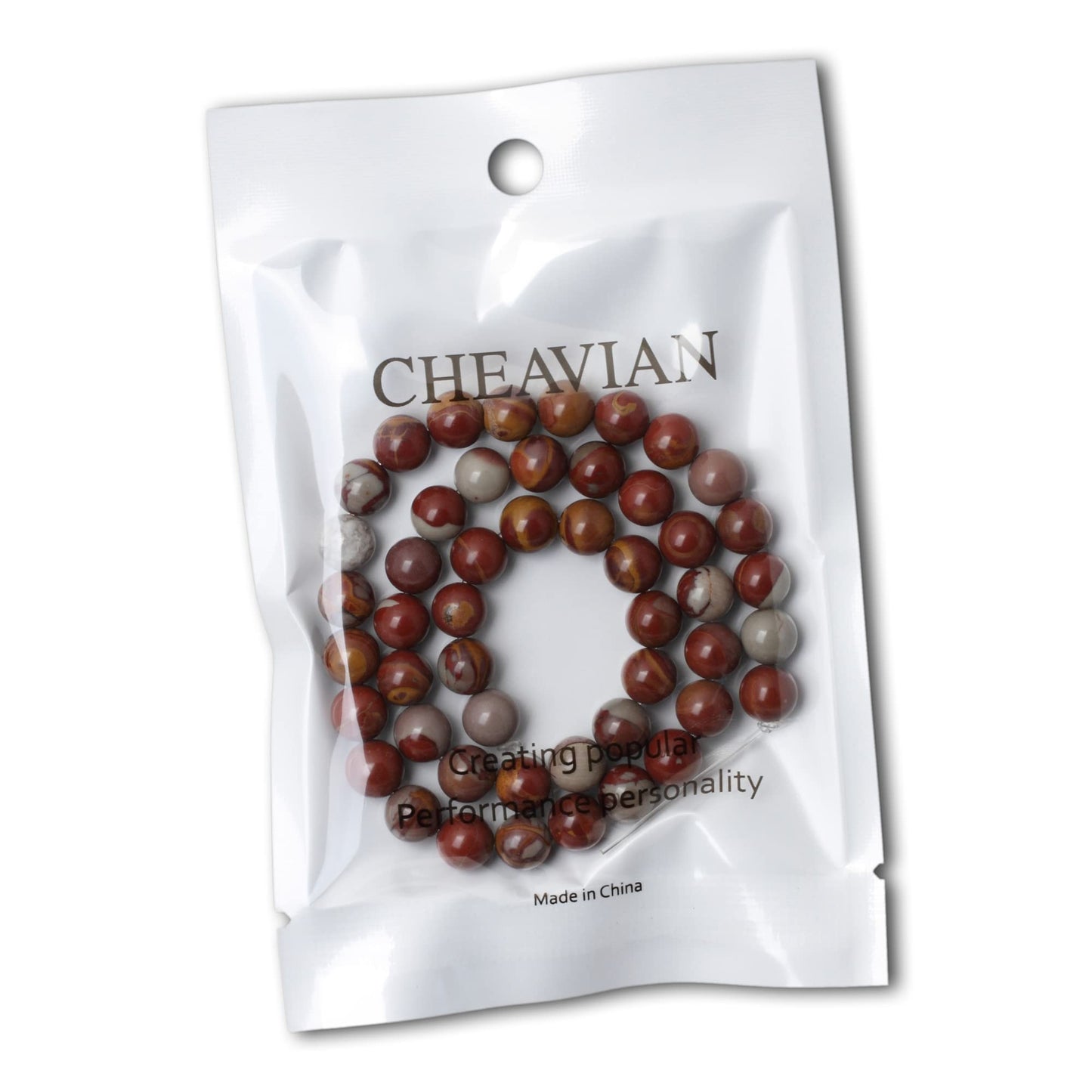 CHEAVIAN 45PCS 8mm Natural Aust Noreena Jasper Gemstone Smooth Surface Round Loose Beads for Jewelry Making 1 String 15 Inches