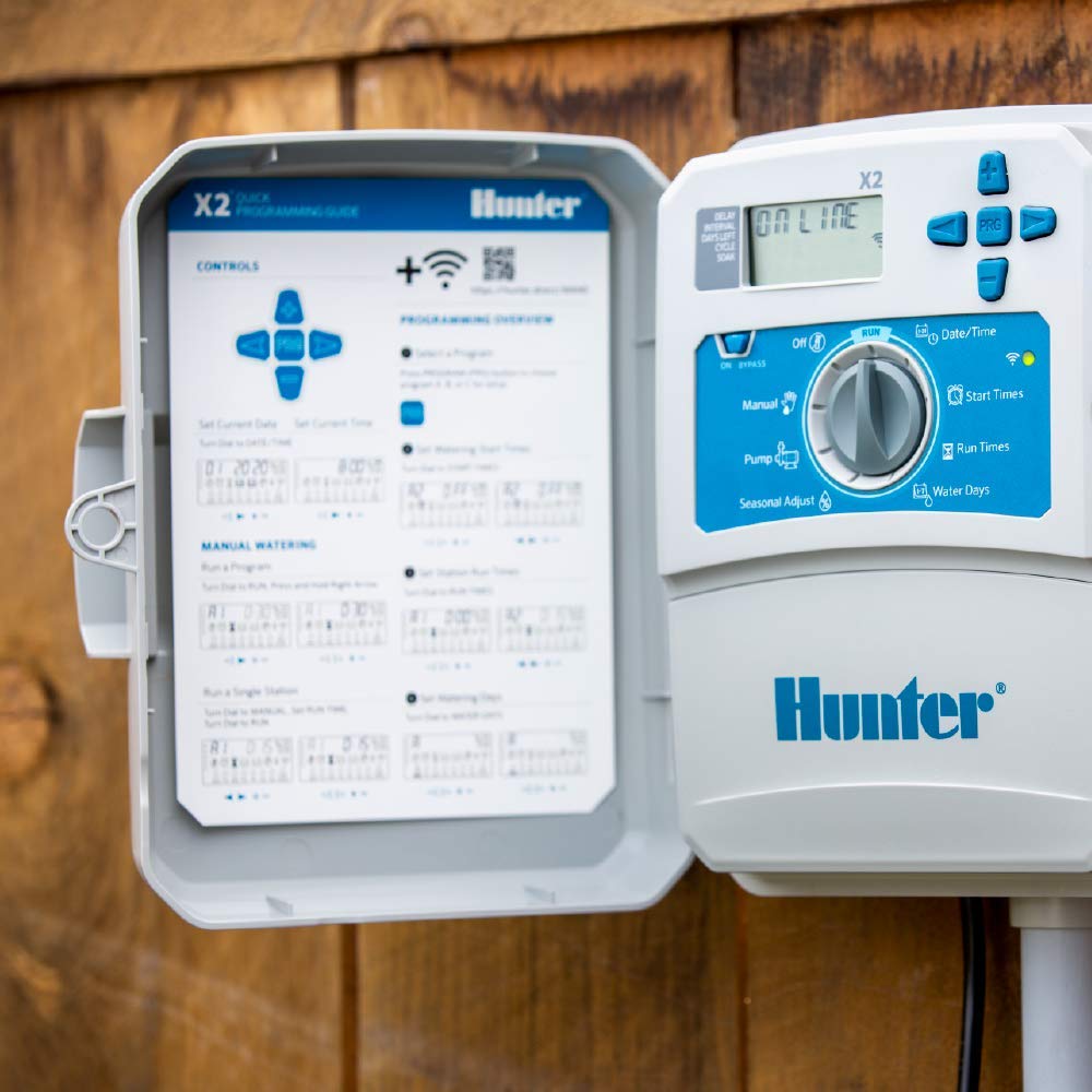 Hunter X2 14-Station Outdoor Sprinkler Controller, Wi-Fi Capable Smart Irrigation System, Hydrawise Compatible, Weather-Based Scheduling for Lawn and Garden
