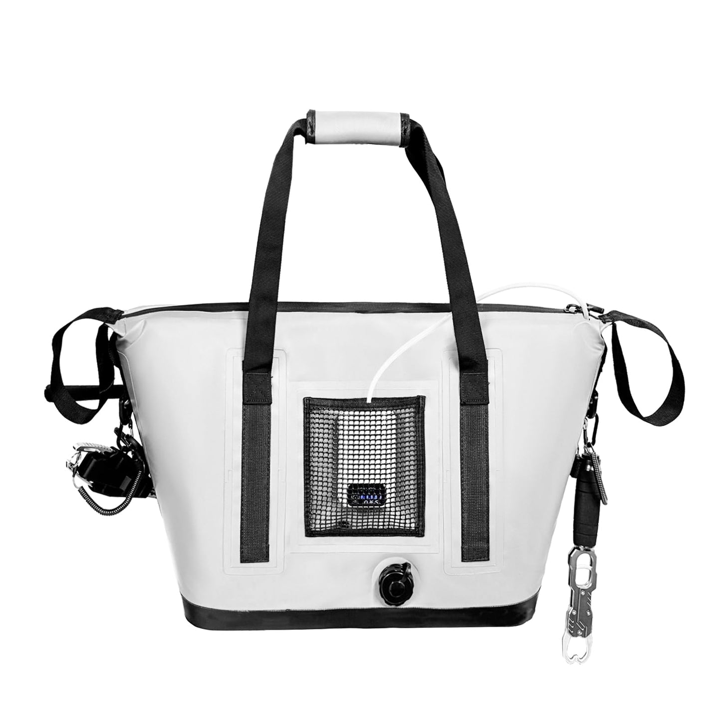 Buffalo Gear Fish Cooler Bag – 24Qt Seamless Insulation Kill Bag, Keeps Ice Cold Up to 36 Hours, Foldable & Waterproof with Rod Attachment Straps & Gear Loops, White