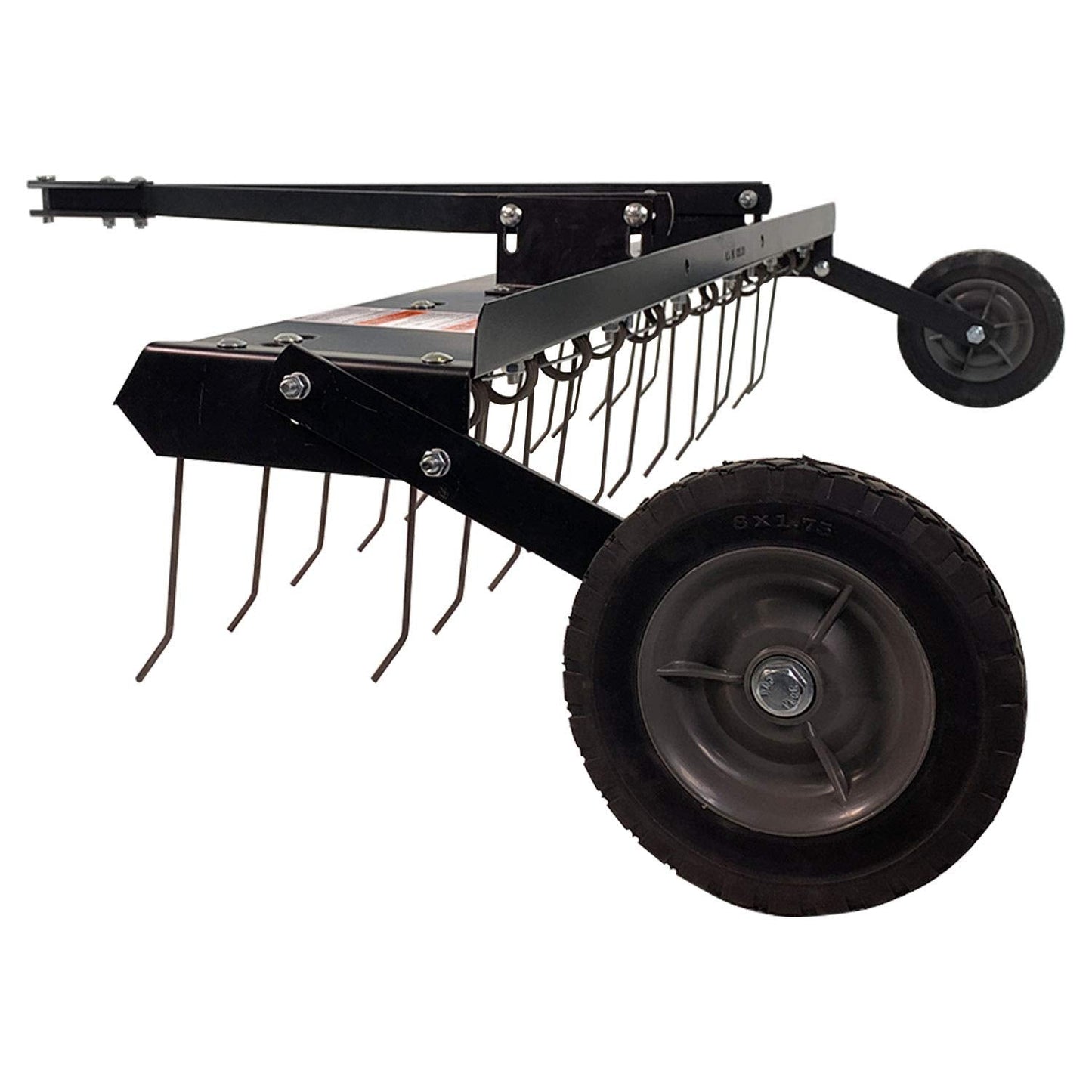Brinly 48" Tow Behind Grass Dethatcher, Removes Thatch on Large Lawns in Less Time - Matte Black