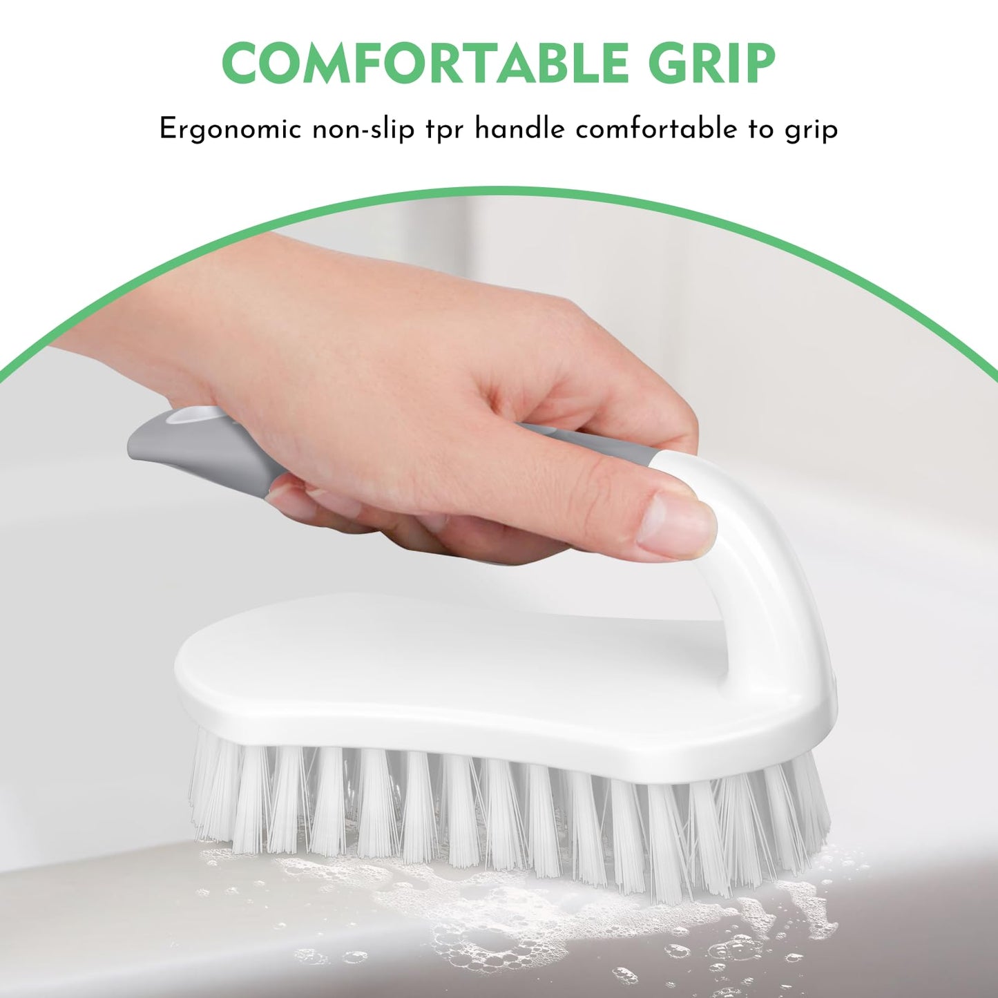 SetSail Scrub Brush, Heavy-Duty Scrub Brushes for Cleaning with Stiff Bristles Cleaning Brush for Shower, Bathroom, Carpet, Kitchen and Bathtub Scrubber - 4 Pack