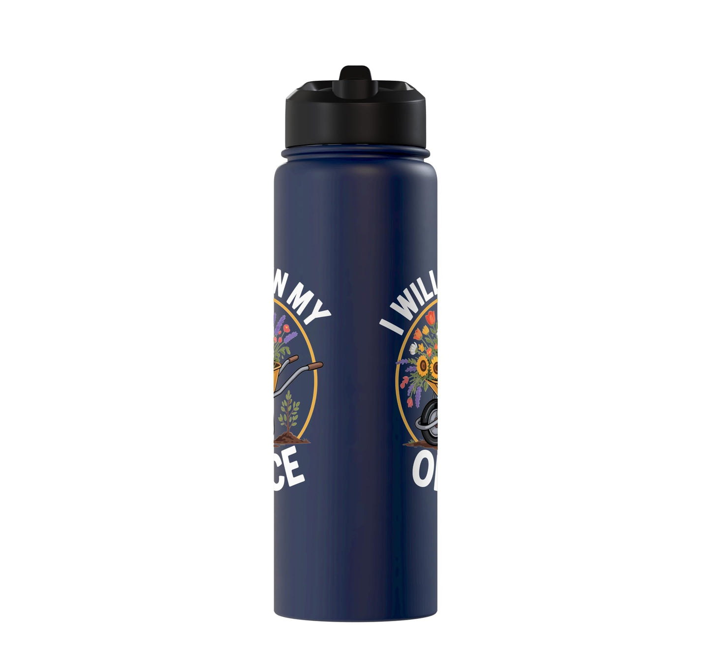 Funny Gardening Office Wheelbarrow Flowers Garden Hobbyist Stainless Steel Insulated Water Bottle