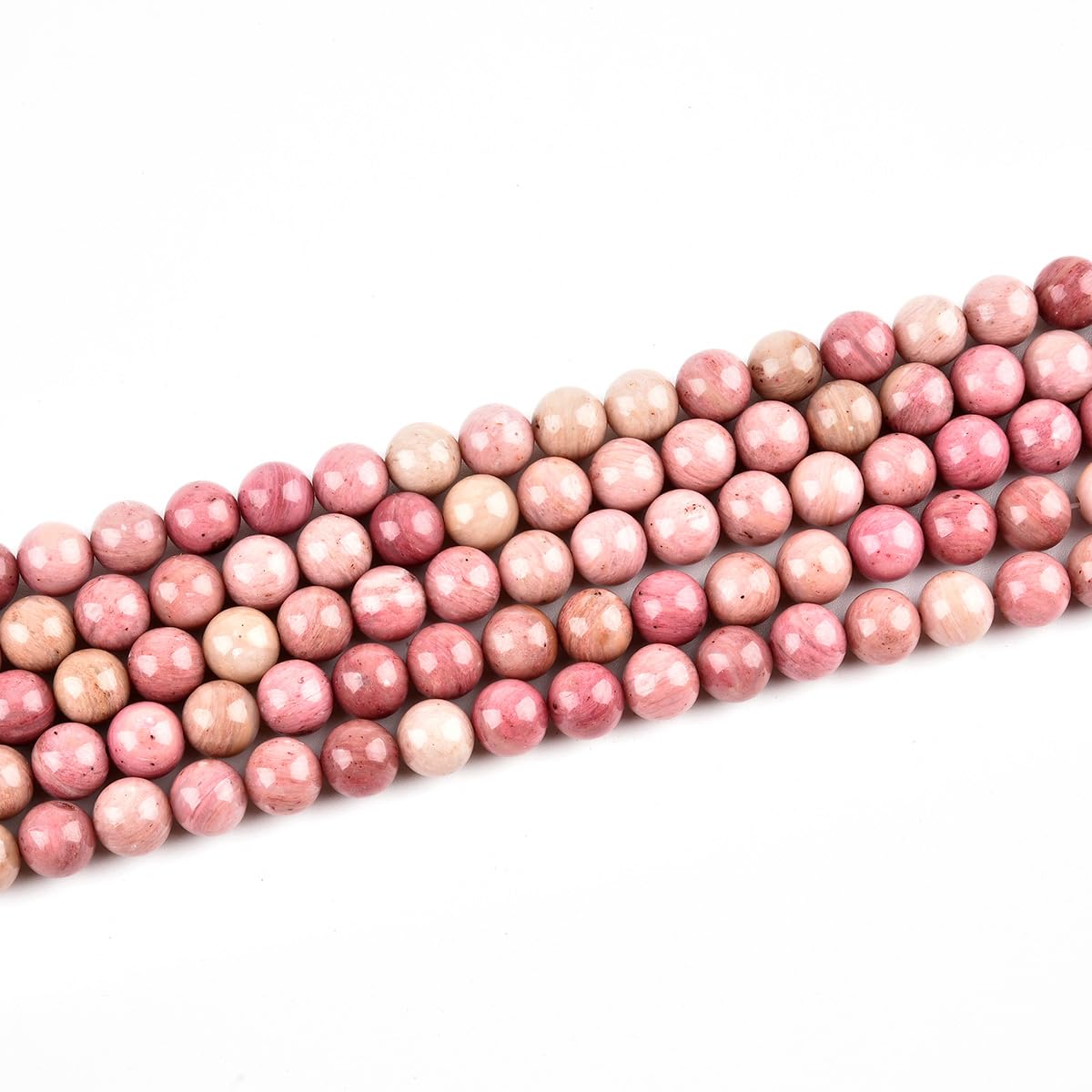 LIFAVOVY Genuine Rhodochrosite Beads for Jewelry Making Gemstone Semi Precious Stone Round 10mm Strand 15in(36-38pcs)