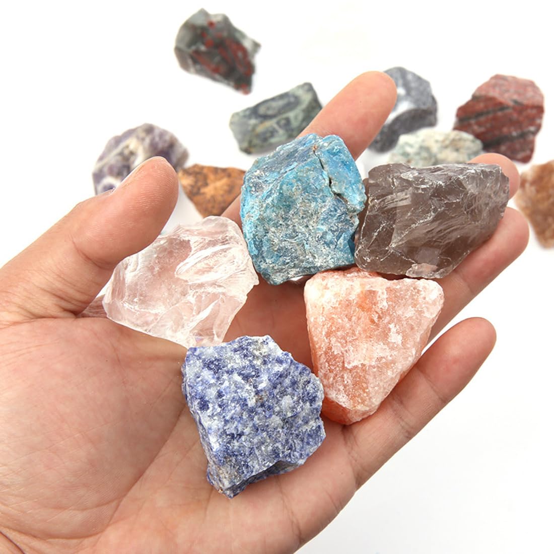 Yellow Jade Raw Crystals, Large 1.25-2.0" Healing Crystals Natural Rough Stones Crystal for Tumbling, Cabbing, Fountain Rocks, Decoration, Polishing, Wire Wrapping, Wicca & Reiki