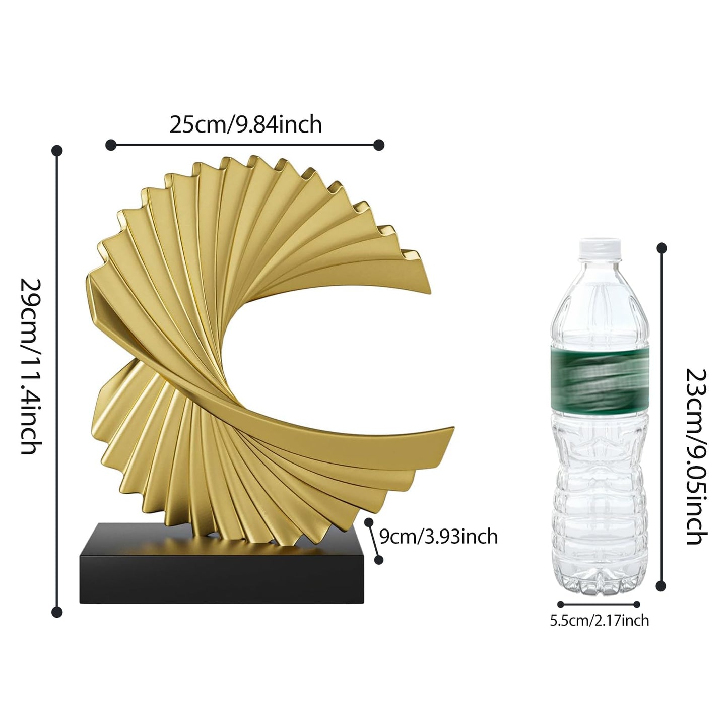 Paytonture Gold Ocean Wave Statue, Modern Abstract Art, Resin Statue, Office Desk & Shelf Decor Accent for Men
