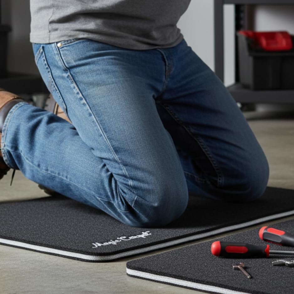 Magic Carpet® DIY Work Mat and Kneeling Pad (2-Pack) | 18″ × 11.75″ | Heavy-Duty Absorbent & Puncture-Resistant Pad for Garage, Crafts, & Gardening | Washable | Made in USA | Recycled Material
