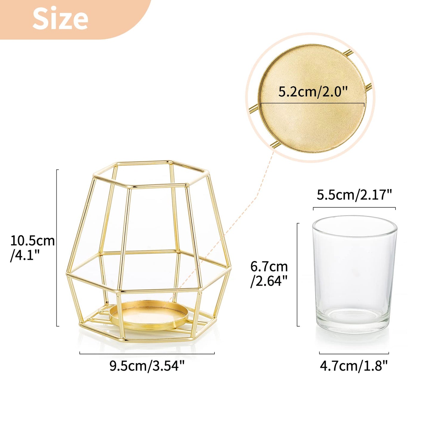 Nuptio Geometric Tealight Candle Holder Gold - Candle Holders for Pillar Candles Set of 2 Tea Light Candle Holders Set Metal Candle Stand Table Centerpiece for Wedding Party Cafe Bar Home Decor