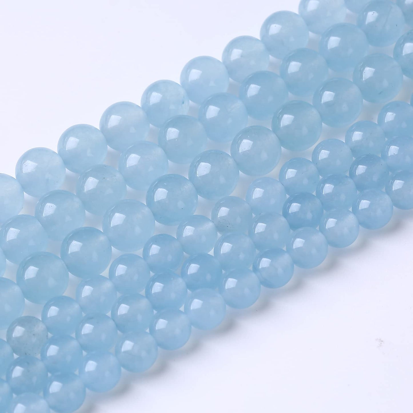 45PCS 8MM Natural Cyanihalite Loose Stone Beads for Jewelry Making DIY Energy Stone Healing Power Bracelet 15"