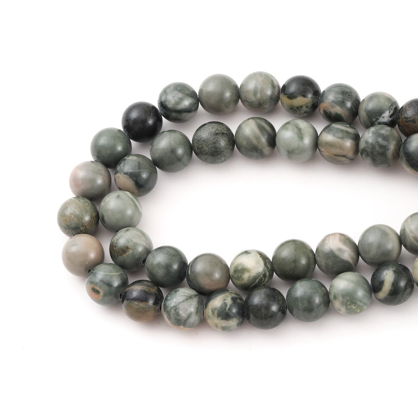 8mm 45pcs DIY Natural Sinkiang Jade Stone Beads Round Healing Crystal Gemstone Loose Beads for Jewelry Making Handmade Bracelet Necklace
