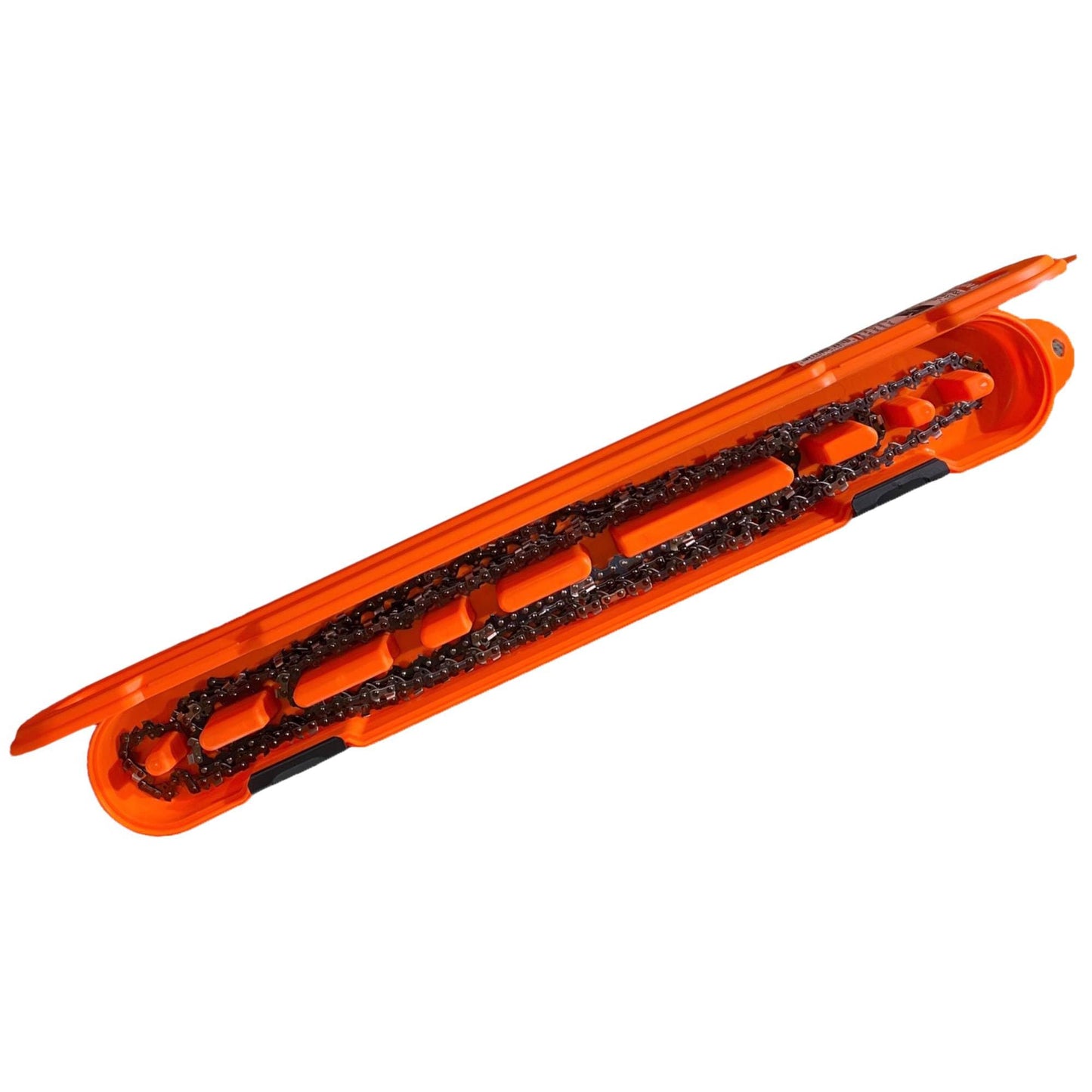 Original Chainsaw Chain Storage - Universal Portable Saw Chain Holder Case For all Chains up to 20” Inch Blades - Can Stack 2 Inches Deep, Fits a Minimum of 8 Chains, Made in USA - Orange