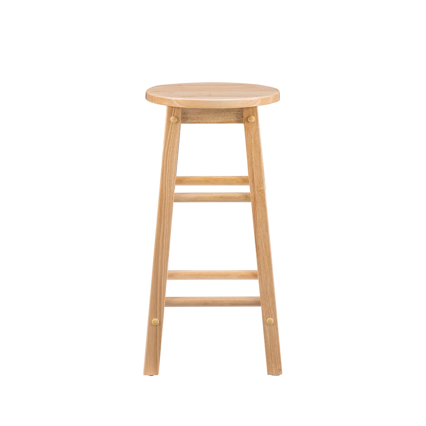 Linon Natural Barstool with Round Seat, 24-Inch