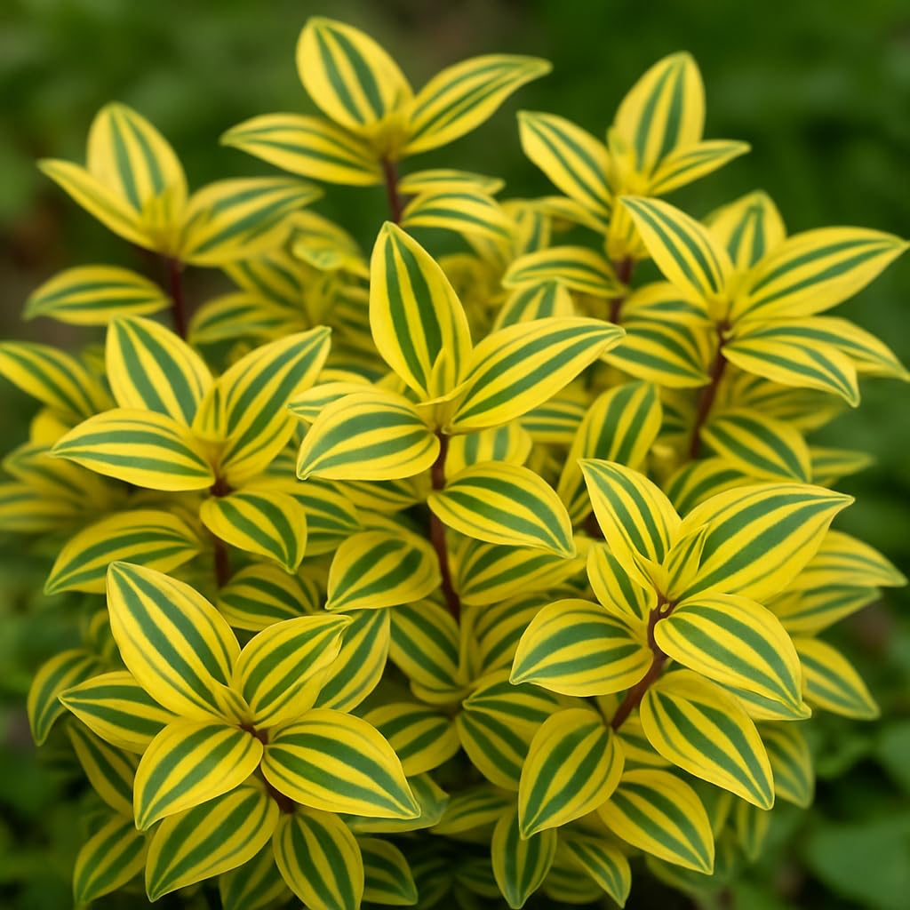 4 Yellow Zebra Wandering Jew Cuttings to Grow - Easy to Grow Wandering Jew, Wandering Dude - Stunning Yellow and Green Plant (4 Cuttings)