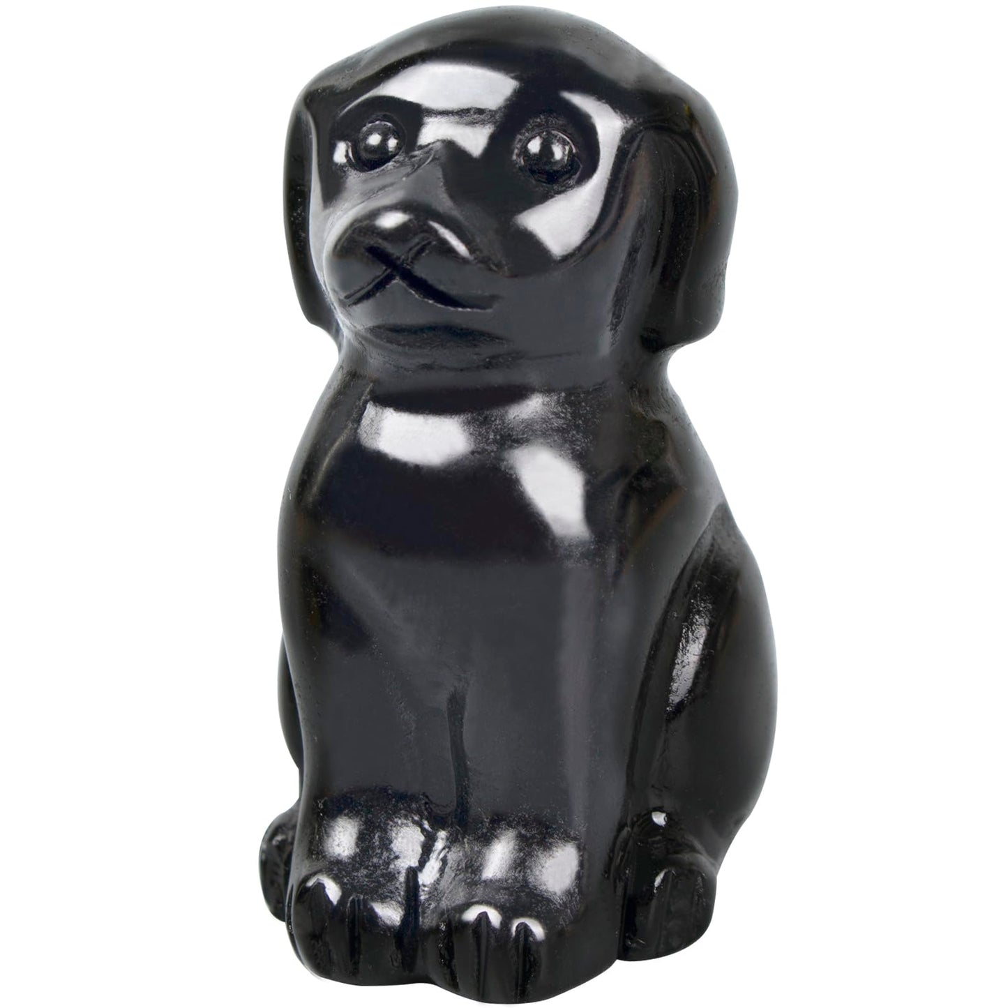 Ytbeoxk Hand-Carved Natural Obsidian Dog Crystal Dog Sculpture for Spiritual Healing Energy Stone Feng Shui Wealth Protection Figurine HomeOffice Desk Decor Unique Gift for Pet Lovers Birthday.