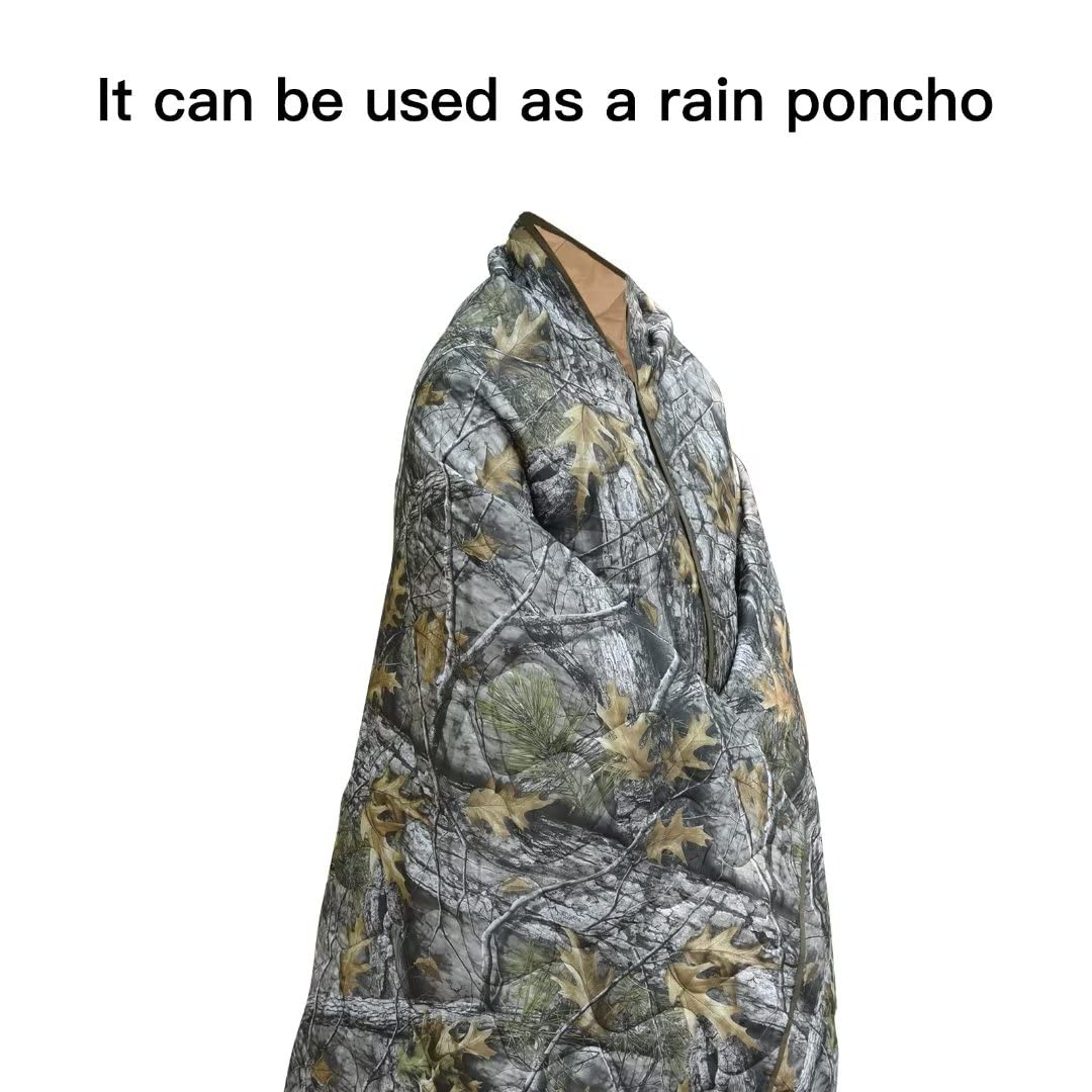 LOOGU Camouflage Camping Blanket, Picnic Blanket, Outdoor Blanket, Beach Blanket- Puffy, Packable, Lightweight & Warm | Ideal for Outdoors, Travel, Stadium, Festivals, Beach, Hammock