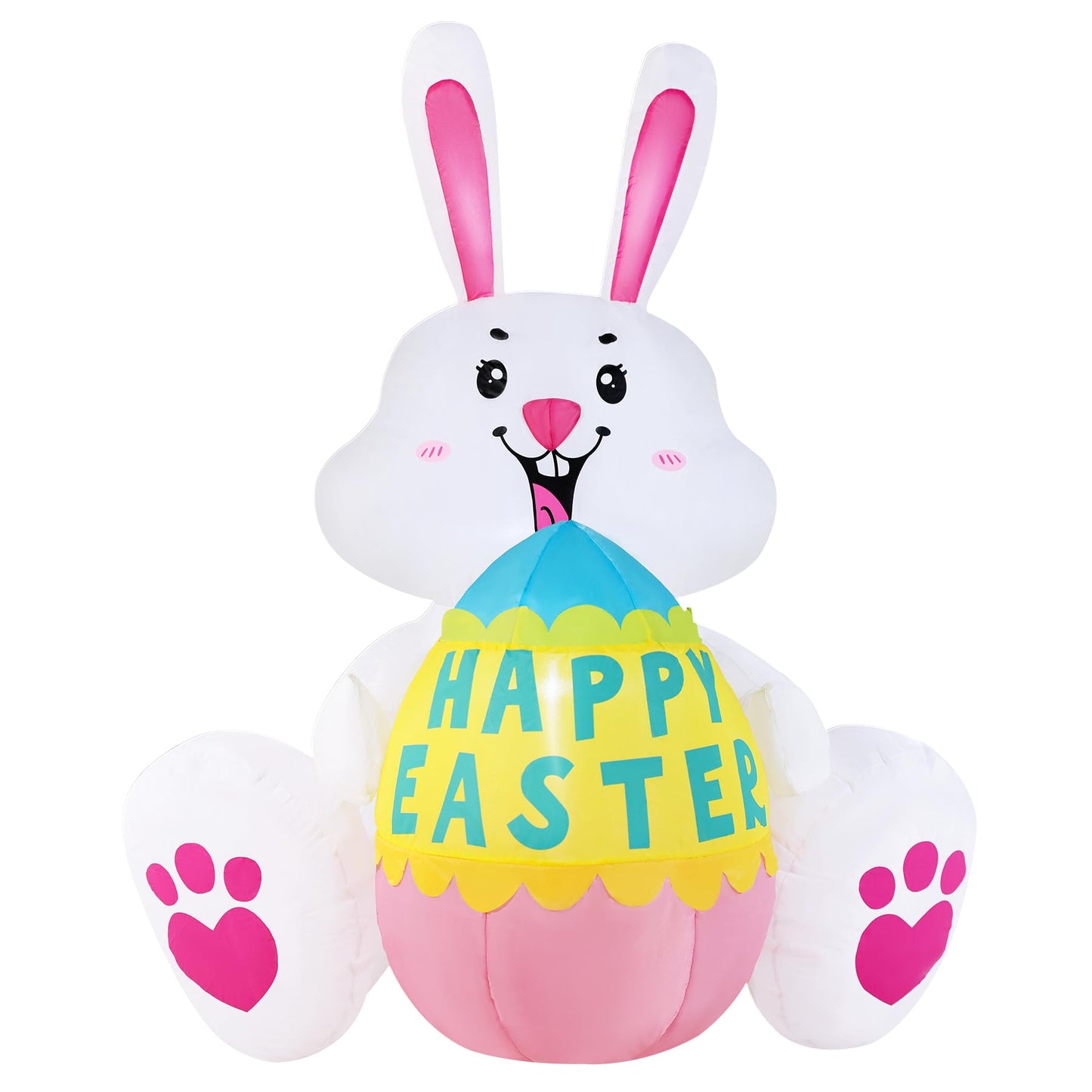 GIFTFIND 3.6FT Easter Inflatables Bunny with Egg - Brighter LED Lights, Quick Inflation Outdoor Yard Decoration, Holiday Inflatable for Patio Garden Lawn, Cute Ear Bunny Rabbit Gifts