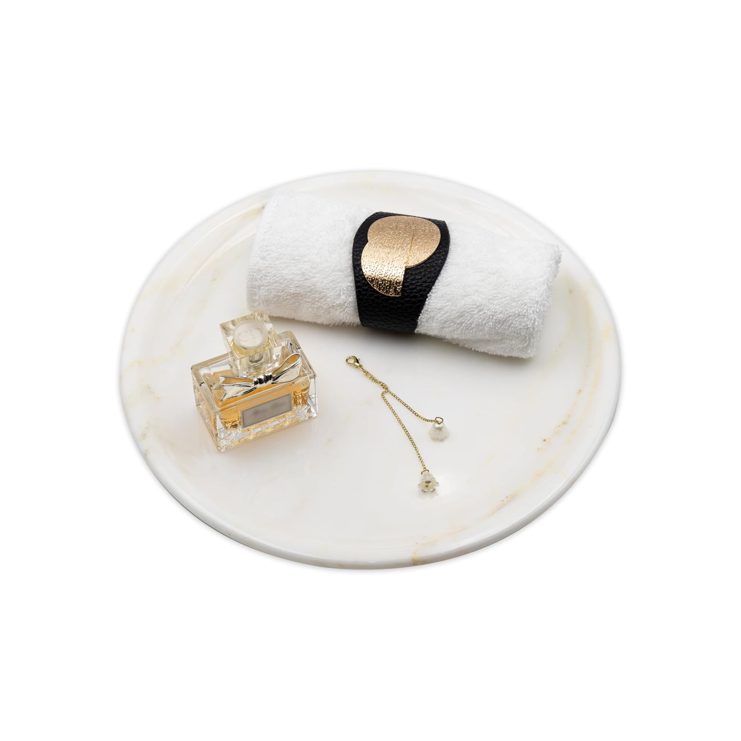 Marmor Marble Perfume Tray Bathroom Tray for Decorative,Candles,Jewelry Stone Vanity Tray,Kitchen Counter Decor and Home Decorative Tray(Calacatta Marble Gold) Jewelry Tray Unique Festival Gifts