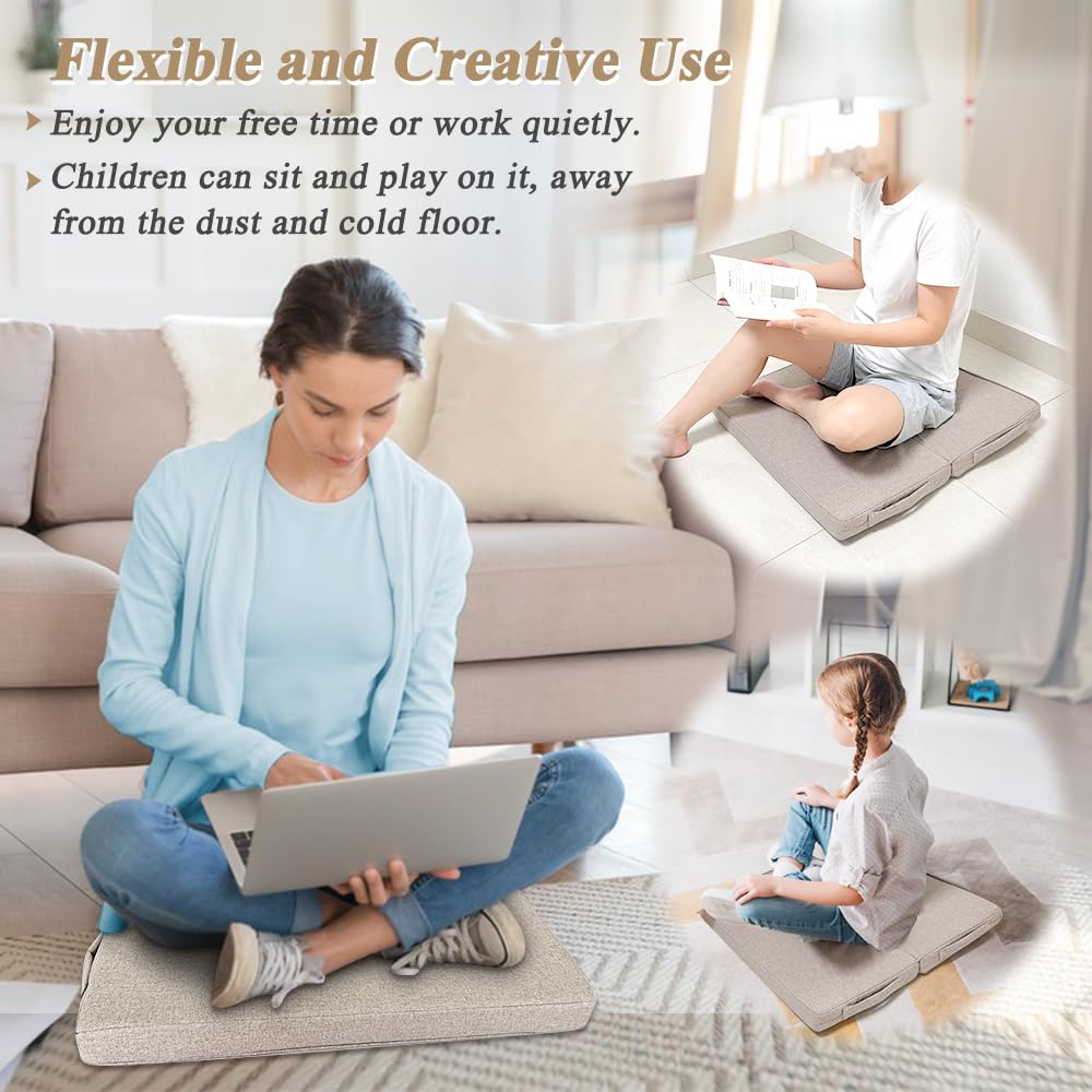 ECISZ Meditation Floor Cushion for Yoga Adults Square Floor Pillows Seating Large Meditation Cushion Yoga Pillows for Sitting on Floor Meditation Pillow Mat Outdoor Rectangle Floor Sitting Cushion