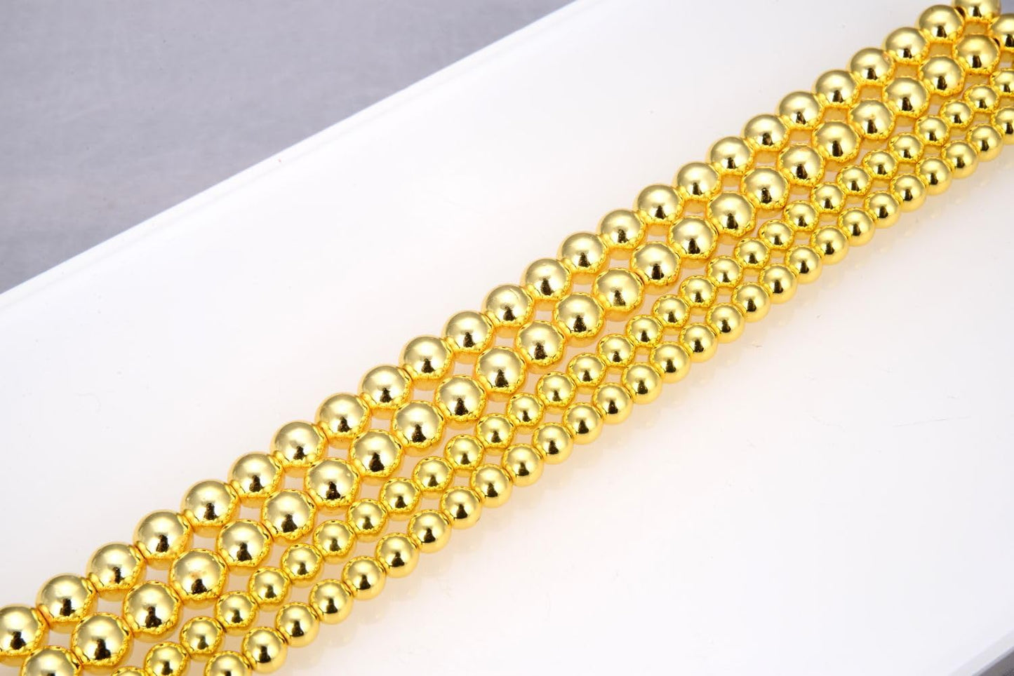 40pcs Adabele Grade A Natural Hematite Gold Plated Healing Gemstone 10mm Round Loose Beads Gem Stone Spacer for DIY Craft Jewelry Making GFC-C10