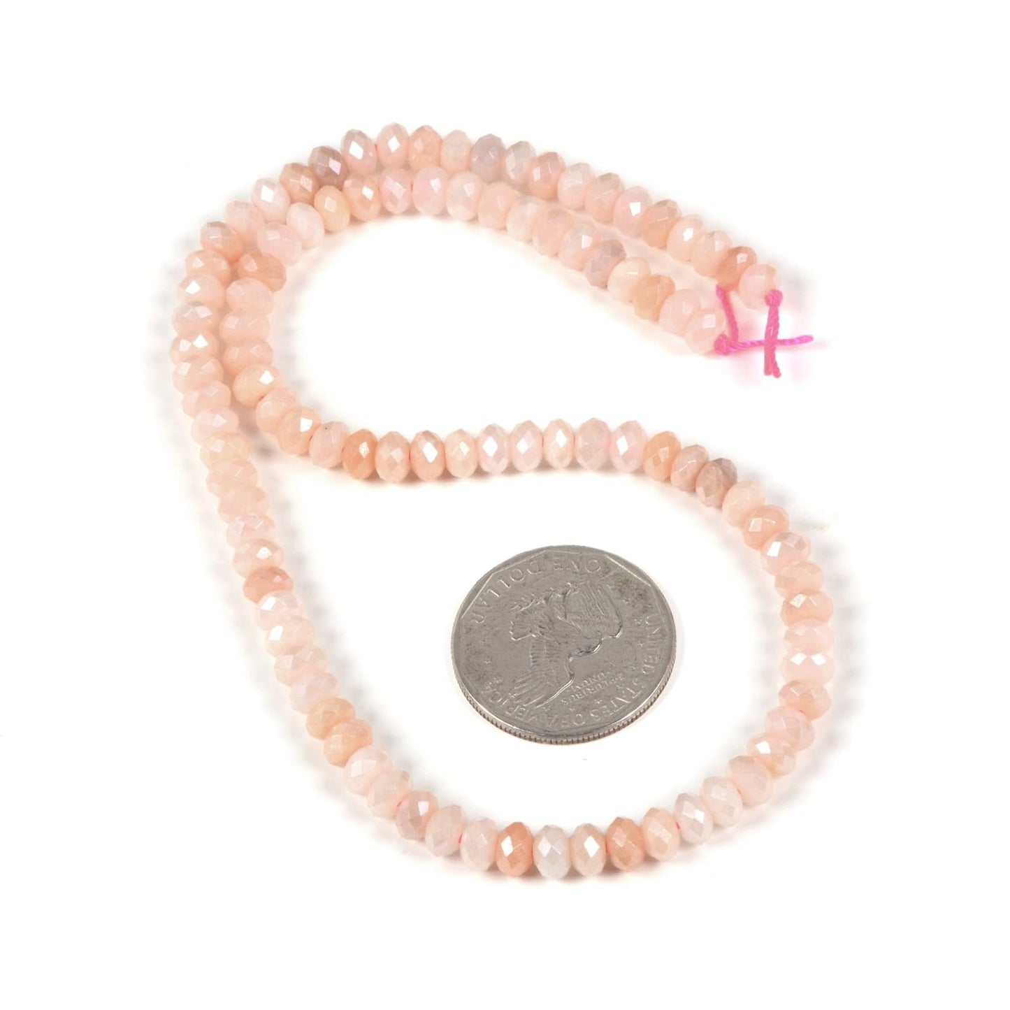 Aqua Aura Peach Aventurine 6mm Gemstone Faceted Rondelle Loose Beads DIY Jewelry Making Beads 16 Inch