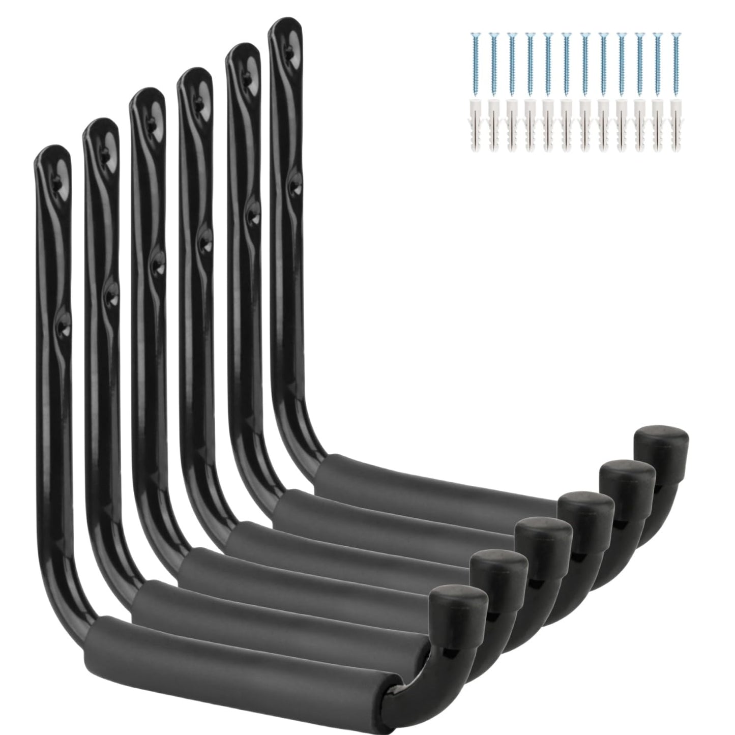 Whrsinlor Heavy Duty Steel Garage Storage Hooks, 9.5Inches Jumbo Arm Ladders Utility Rack, Wall Mounted Hanger Organizer for Tools, Bikes, Jeep Door