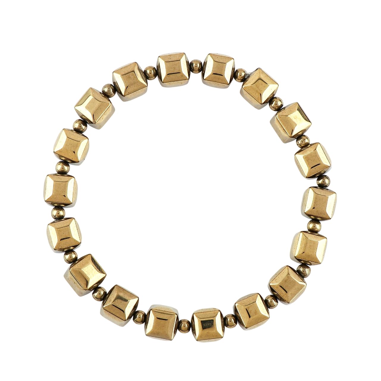 YASHEE Golden Hematite Beaded Crystals Bracelet, Anxitey Relief, Calming Bracelet, Chakra Energy Healing Gemstone, Stretchable Elastic Spiritual Unisex Bracelet, Yoga Crystals, Bohemian Jewelry, Healing Crystals Beads